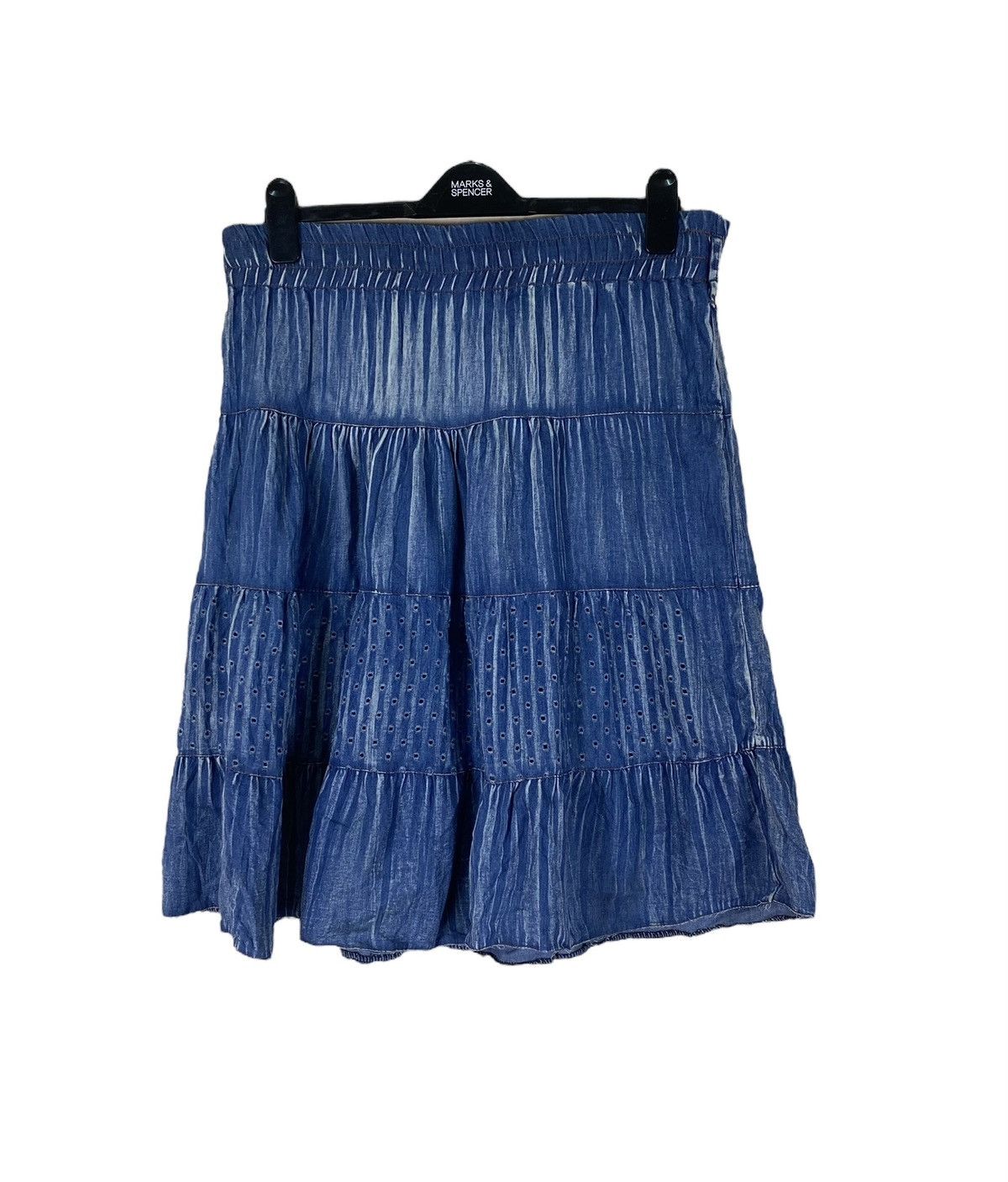 Japanese Brand × Seditionaries Japanese Homemade Distressed Blue Skirt Size 34" / US 12 / IT 48 - 2 Thumbnail