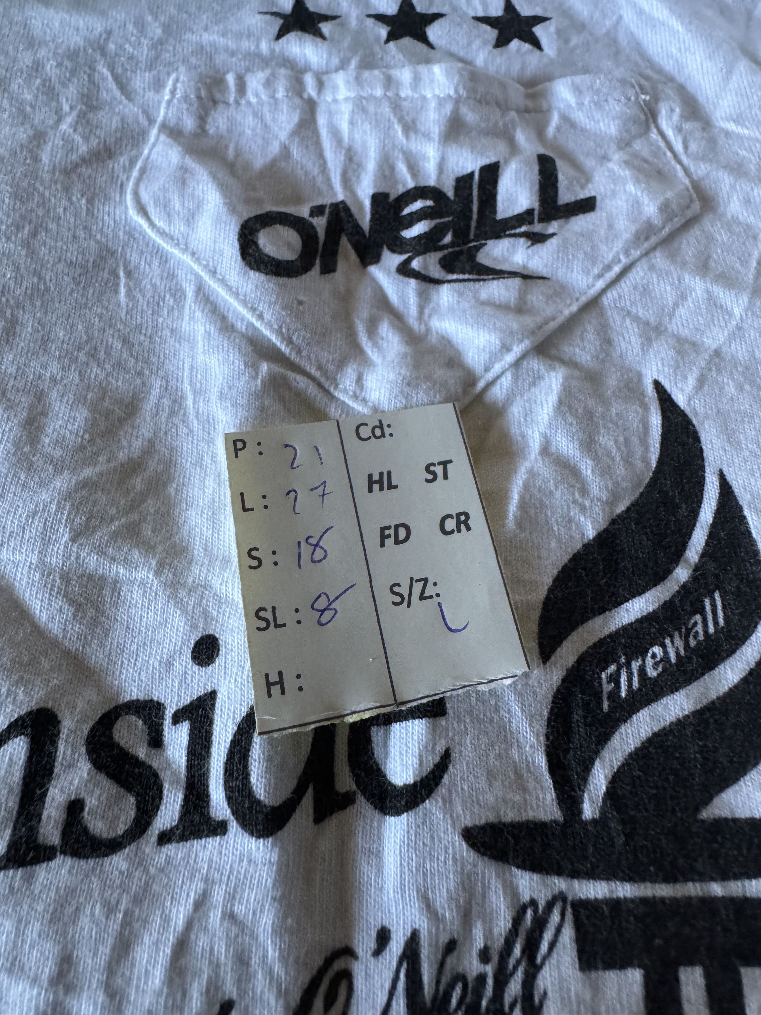 O'Neill VINTAGE O'NEILL FULL LOGO SURF LONGBOARD BEACH SUMMER TEE Size US L / EU 52-54 / 3 - 17 Thumbnail