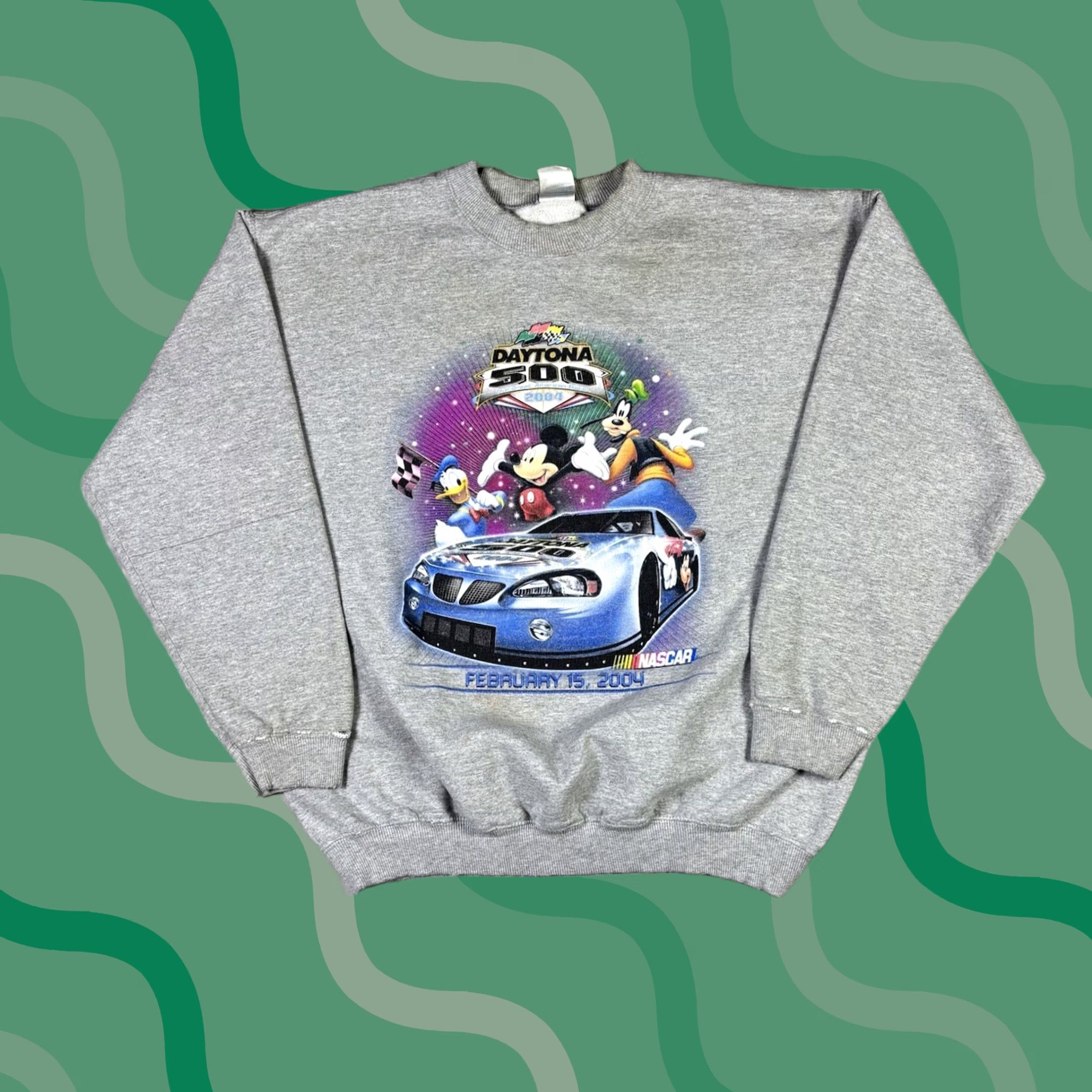 NASCAR VINTAGE NASCAR Disney Sweatshirt Daytona 500 Racing Sweatshirt Adult L Gray Nike Sportswear Pullover Graphic Print Logo Crowned by Cartoon Theme Mens Size US L / EU 52-54 / 3 - 1 Thumbnail