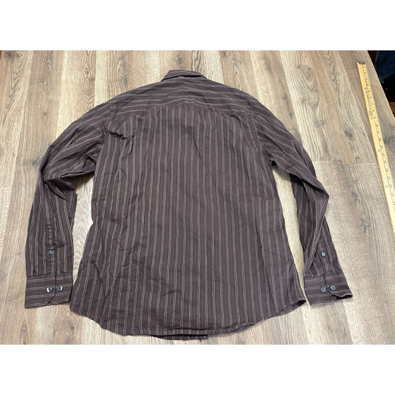 Vintage Axist Shirt Men's M Brown Modern Fit Button Up Long Sleeve Collared Regular Fall Spring Summer Casual Shirt Size US M / EU 48-50 / 2 - 2 Thumbnail