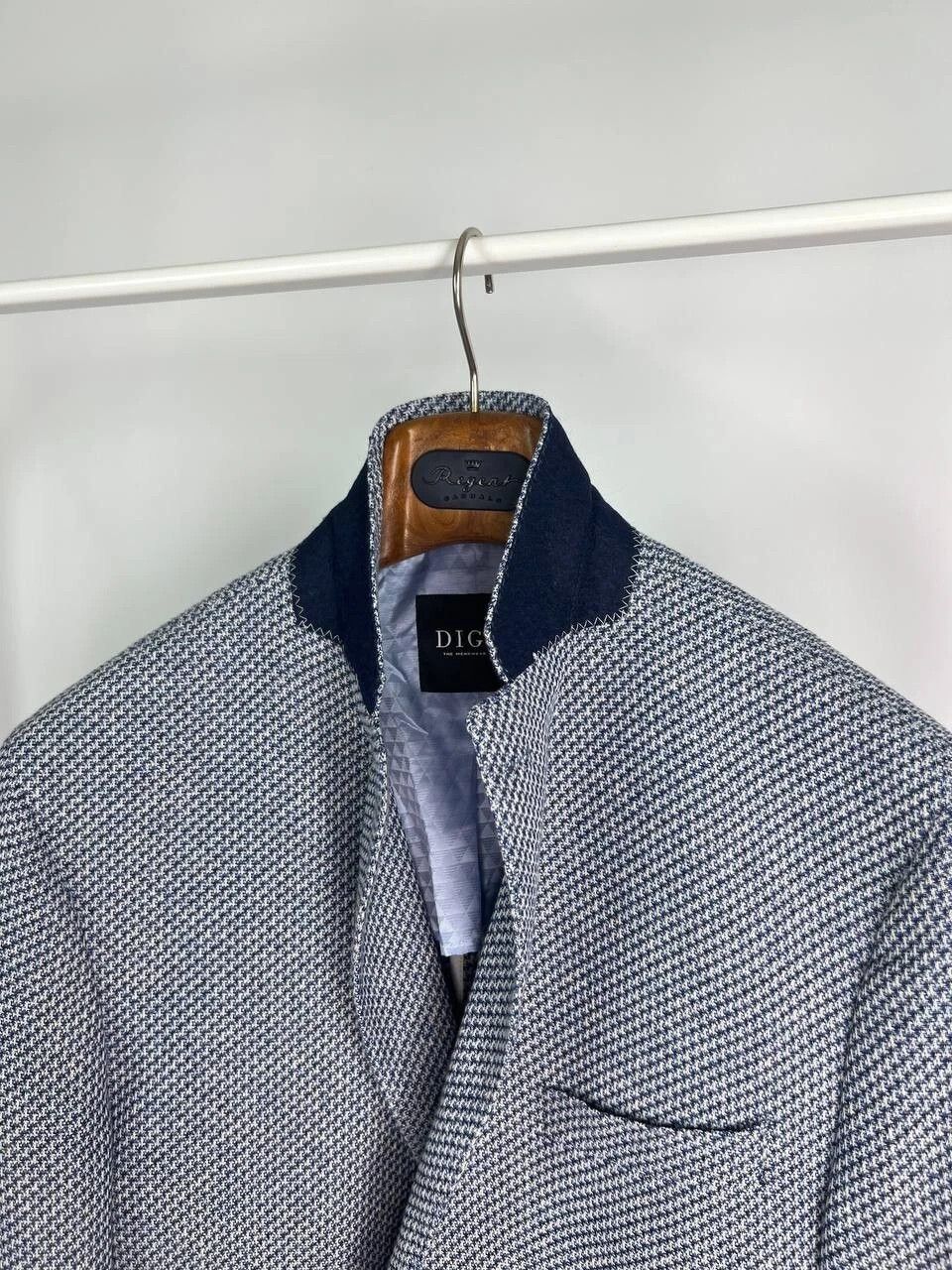 Other Digel Jersey Men's Half Lined Blue White Modern Fit Blazer Size 44L - 7 Thumbnail