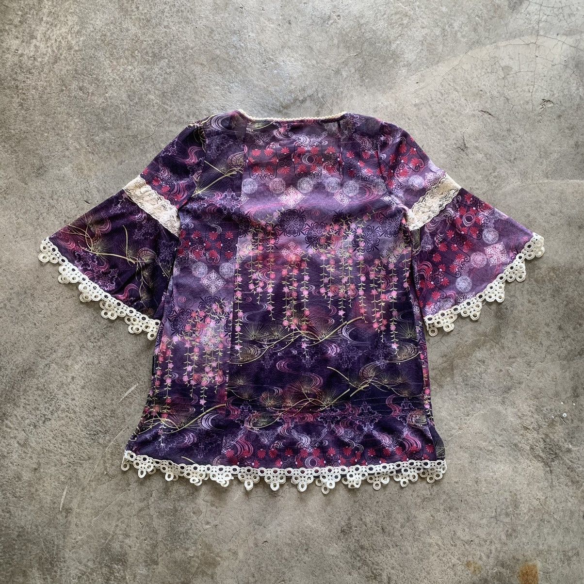 Japanese Brand Ozz Oneste Lace Trim Floral Blouse Size S / US 4 / IT 40 - 9 Thumbnail