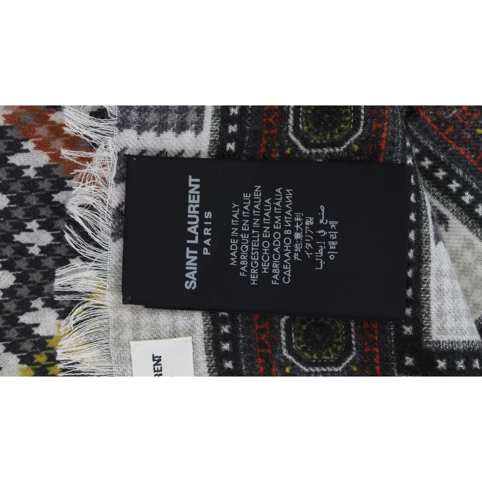Saint Laurent Paris o1rshd1 Size: OS / Bandanna in Off White/Grey Size ONE SIZE - 6 Thumbnail