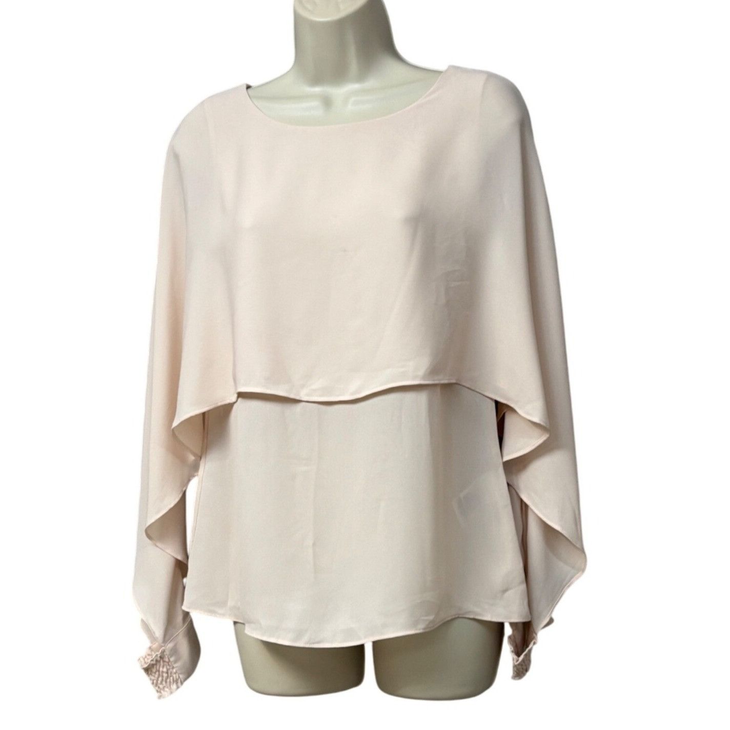 DKNY DKNY Ruffled Cape Top, Blush, Sz. XS-DISCOLORED Size XS / US 0-2 / IT 36-38 - 3 Thumbnail