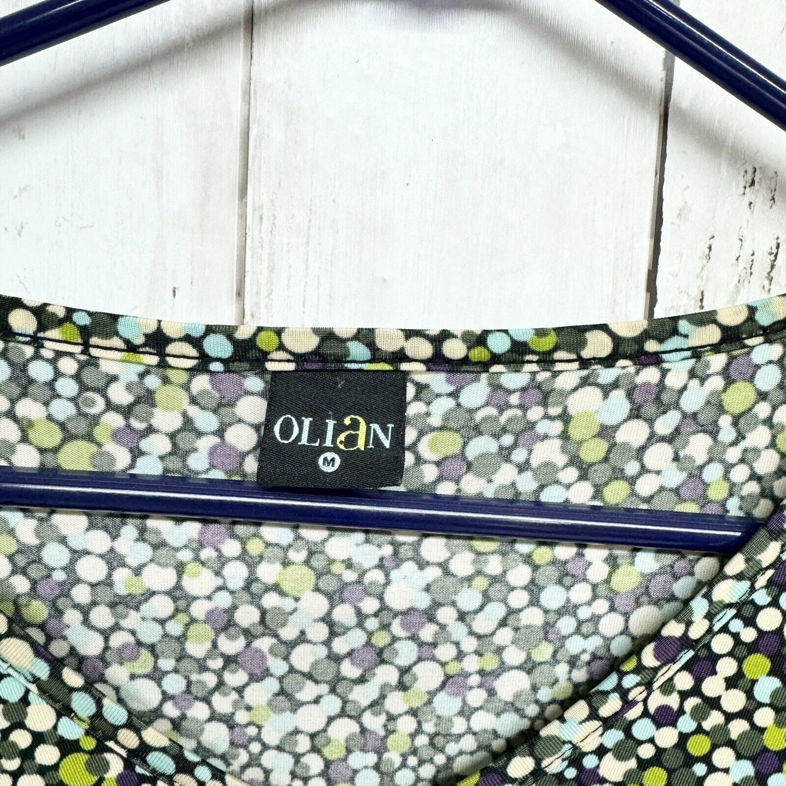 Other Olian Top Size Medium Long Sleeve Polka Dot Shirt Swoop Neck Size M / US 6-8 / IT 42-44 - 2 Thumbnail
