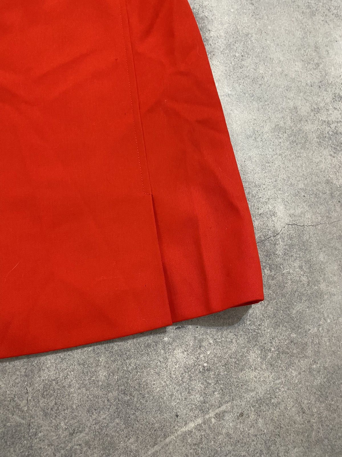 Celine × Vintage Vintage 90s Celine Red Wool Midi Skirt Size 32" / US 10 / IT 46 - 3 Thumbnail
