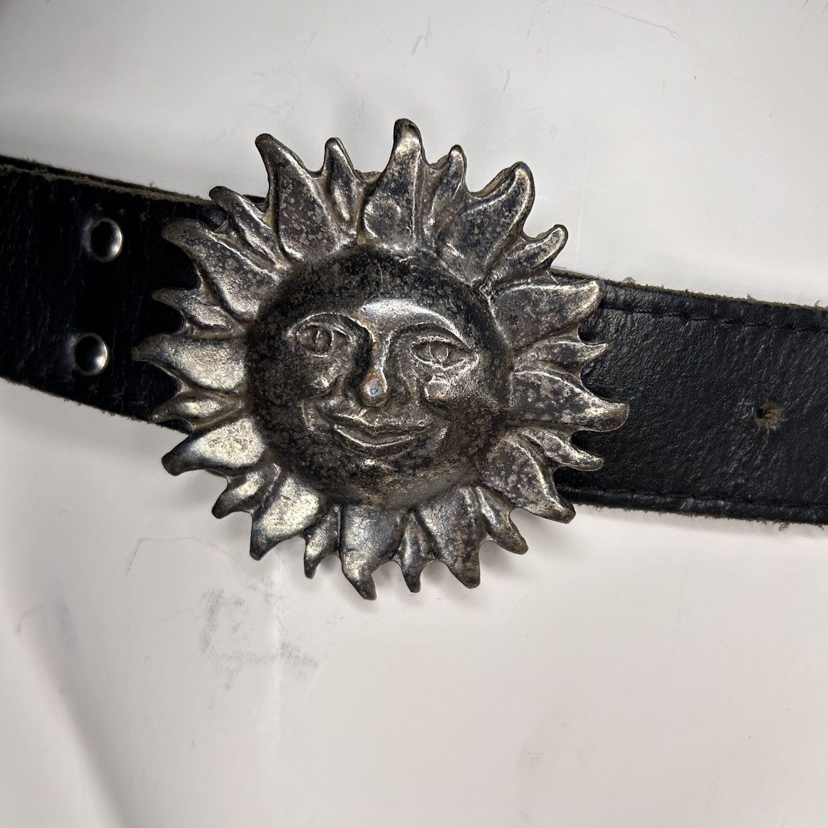Affliction × Vintage Vintage Leather Belt Big Buckle Size ONE SIZE - 7 Thumbnail