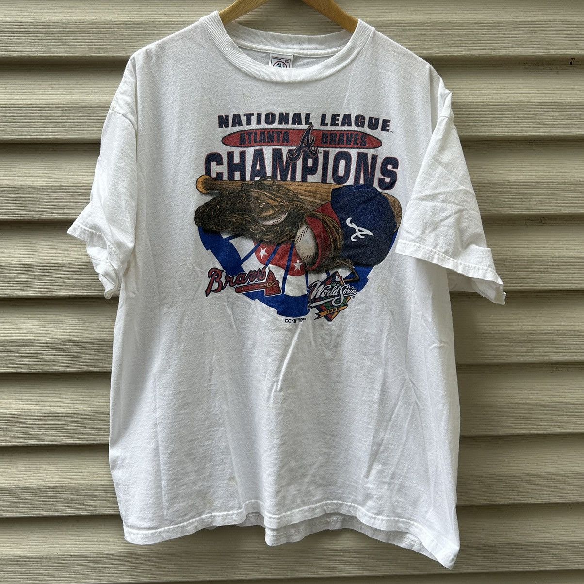 Vintage 90s Atlanta Braves T Shirt, National League Champions, 1999 World, Wildwood Vintage