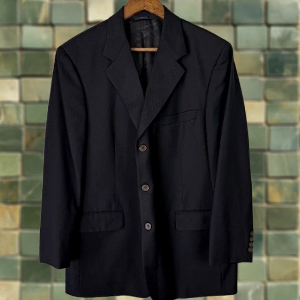 Brooks Brothers Brooks Brothers BrooksEase Solid Black 3 Button Blazer Suit Jacket Mens 41R Wool Size 42R - 1 Thumbnail