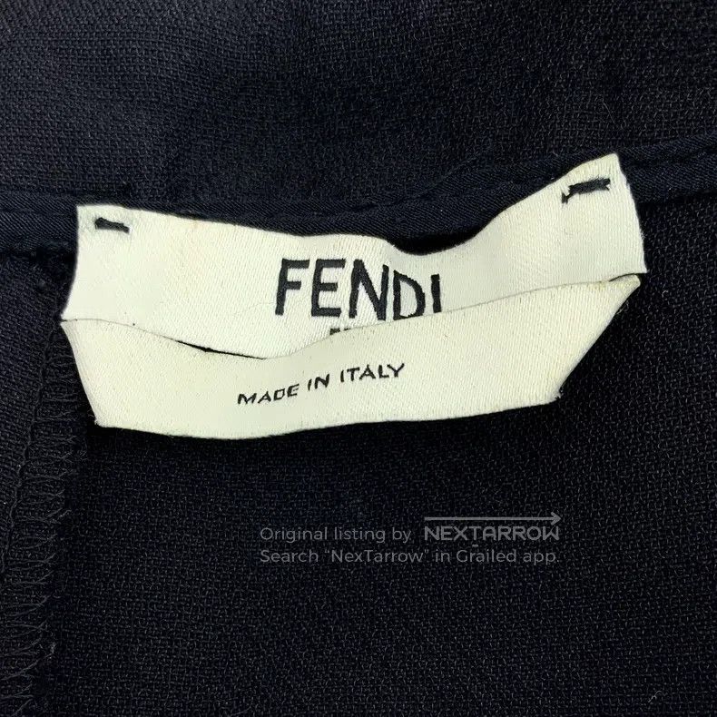 Fendi Fendi Black leather and wool blend round neck sleeveless d Size XXS / US 00 / IT 34 - 6 Thumbnail