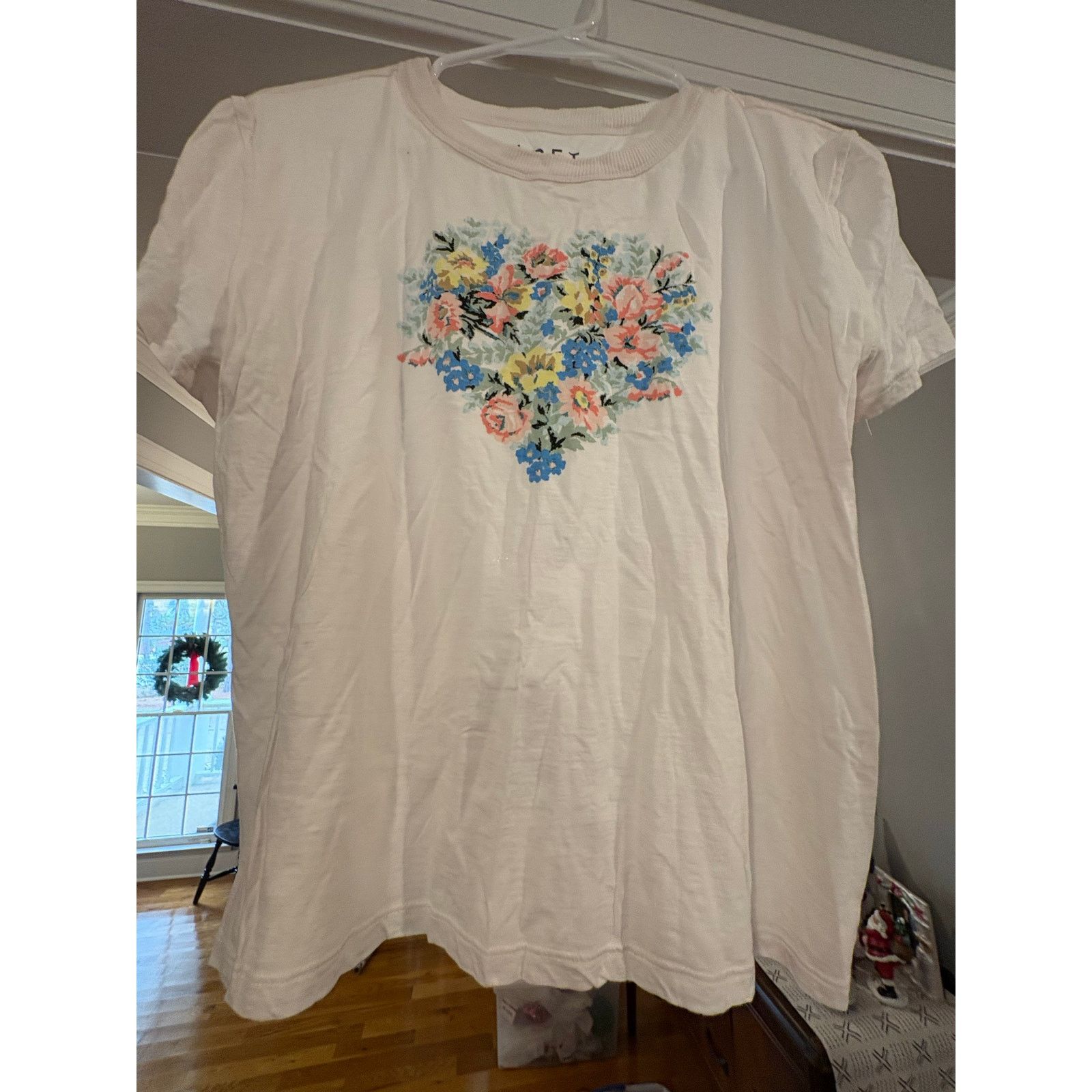 Loft LOFT Women’s White Floral T-Shirt Size Small Short Sleeve Size S / US 4 / IT 40 - 2 Thumbnail