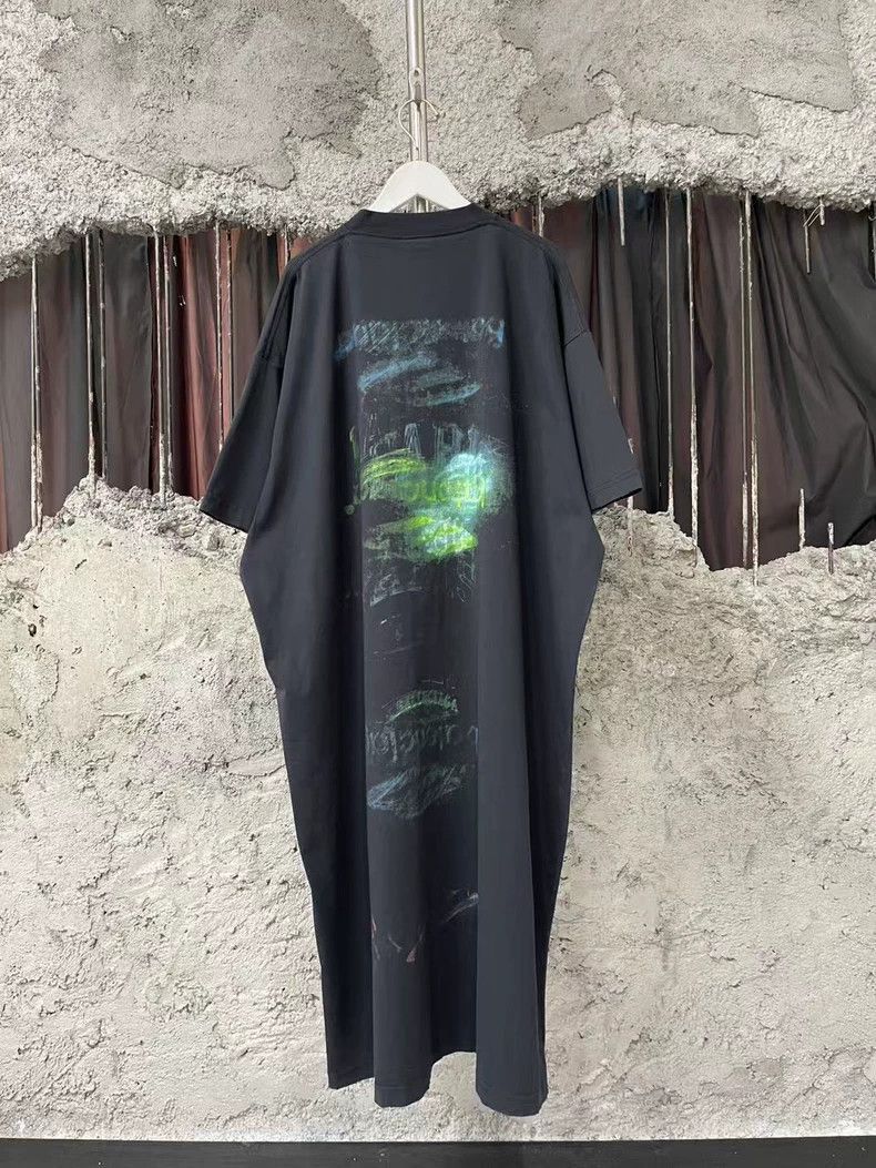 Balenciaga Balenciaga New Graffiti Short Sleeve Dress-2505 Size 35" - 2 Thumbnail
