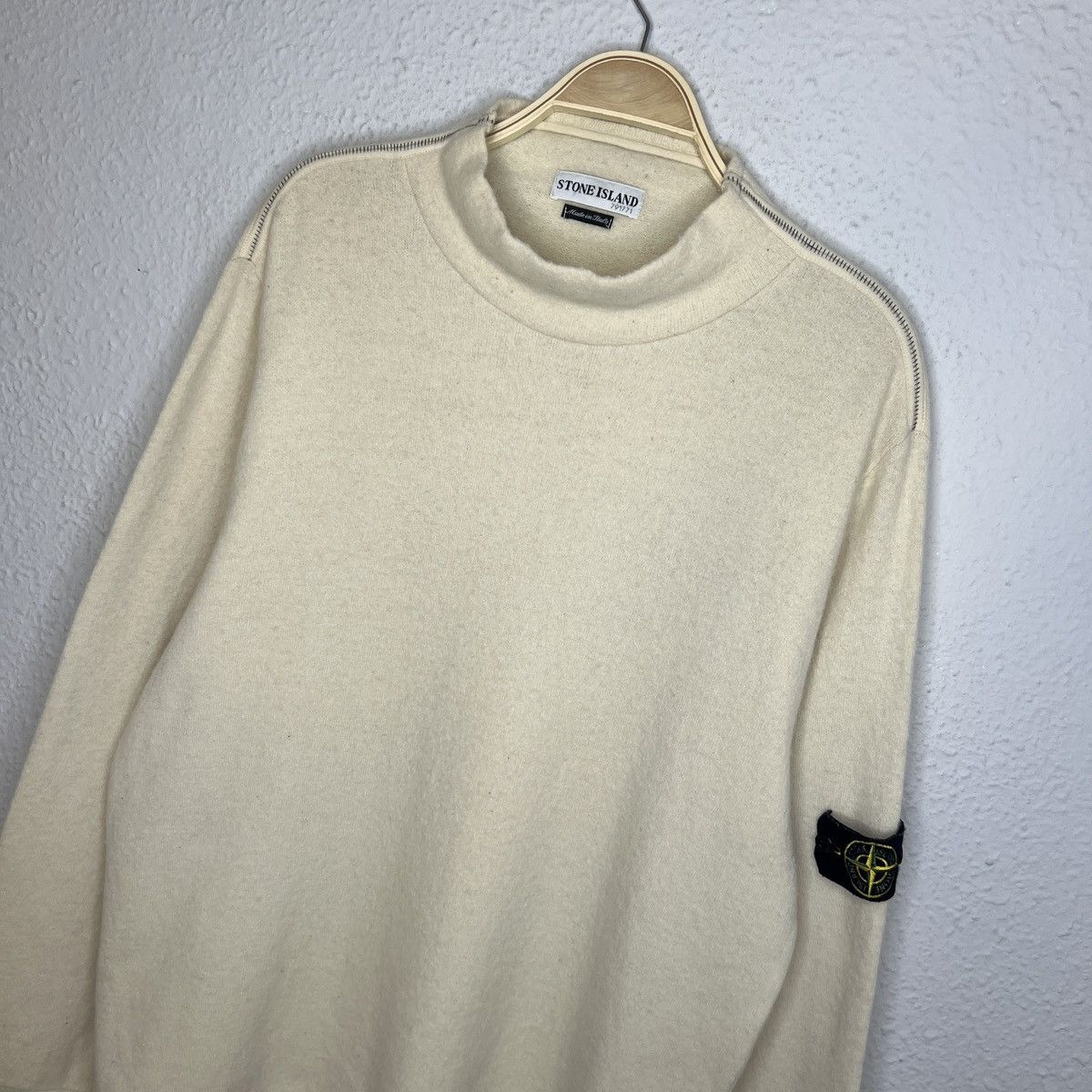 Stone Island Vintage Stone Island Jumper Sweater Knit Wool Beige Badge Size US M / EU 48-50 / 2 - 4 Thumbnail