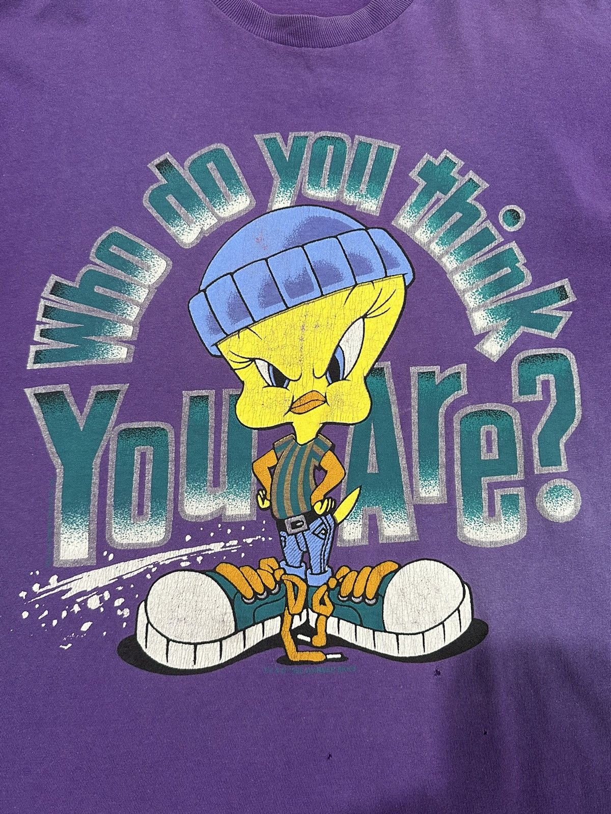 Cartoon Network Vintage Looney Tunes 1995 Tweety Bird Purple Faded T-Shirt Size US L / EU 52-54 / 3 - 6 Thumbnail