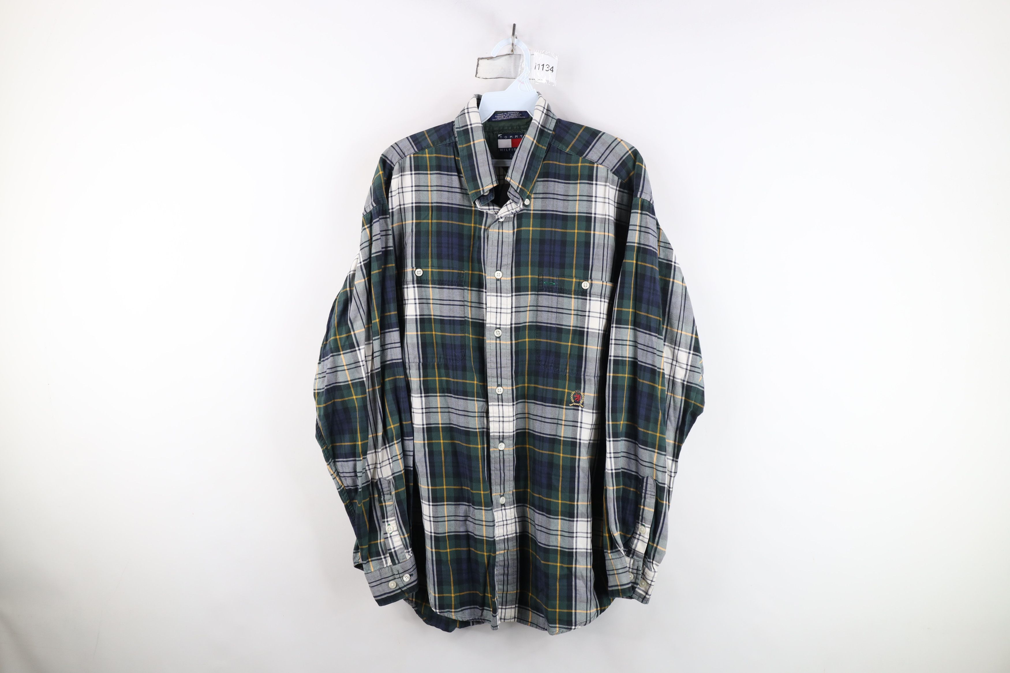 Tommy Hilfiger Vintage 90s Tommy Hilfiger Collared Button Down Shirt Size US L / EU 52-54 / 3 - 1 Thumbnail