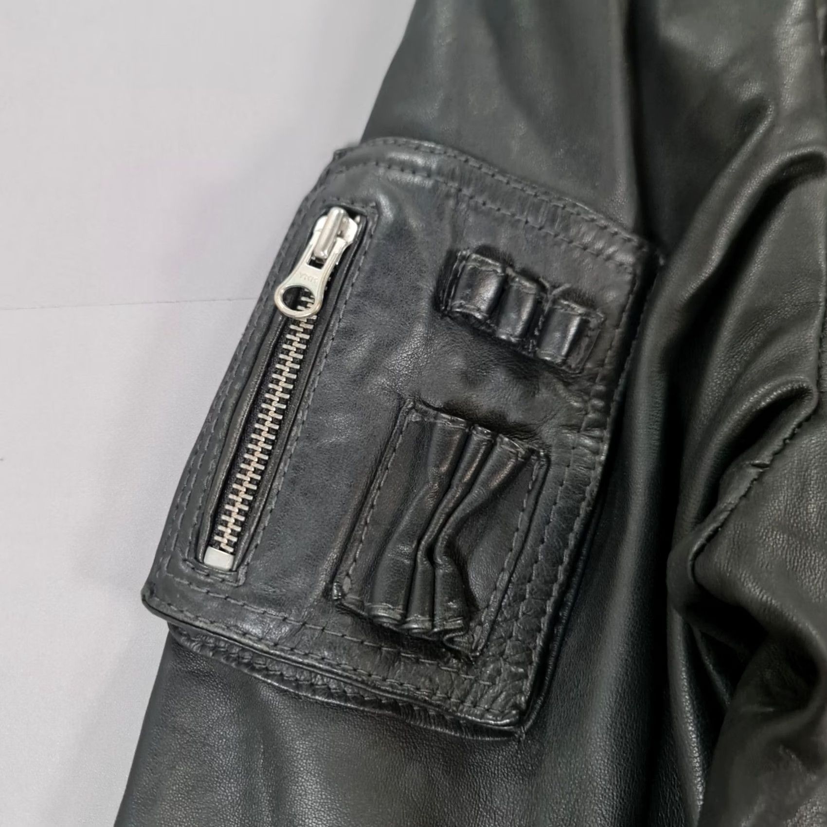 Reiss REISS Mens Leather Jacket Black XL Biker Bomber Full Zip Size US XL / EU 56 / 4 - 5 Thumbnail