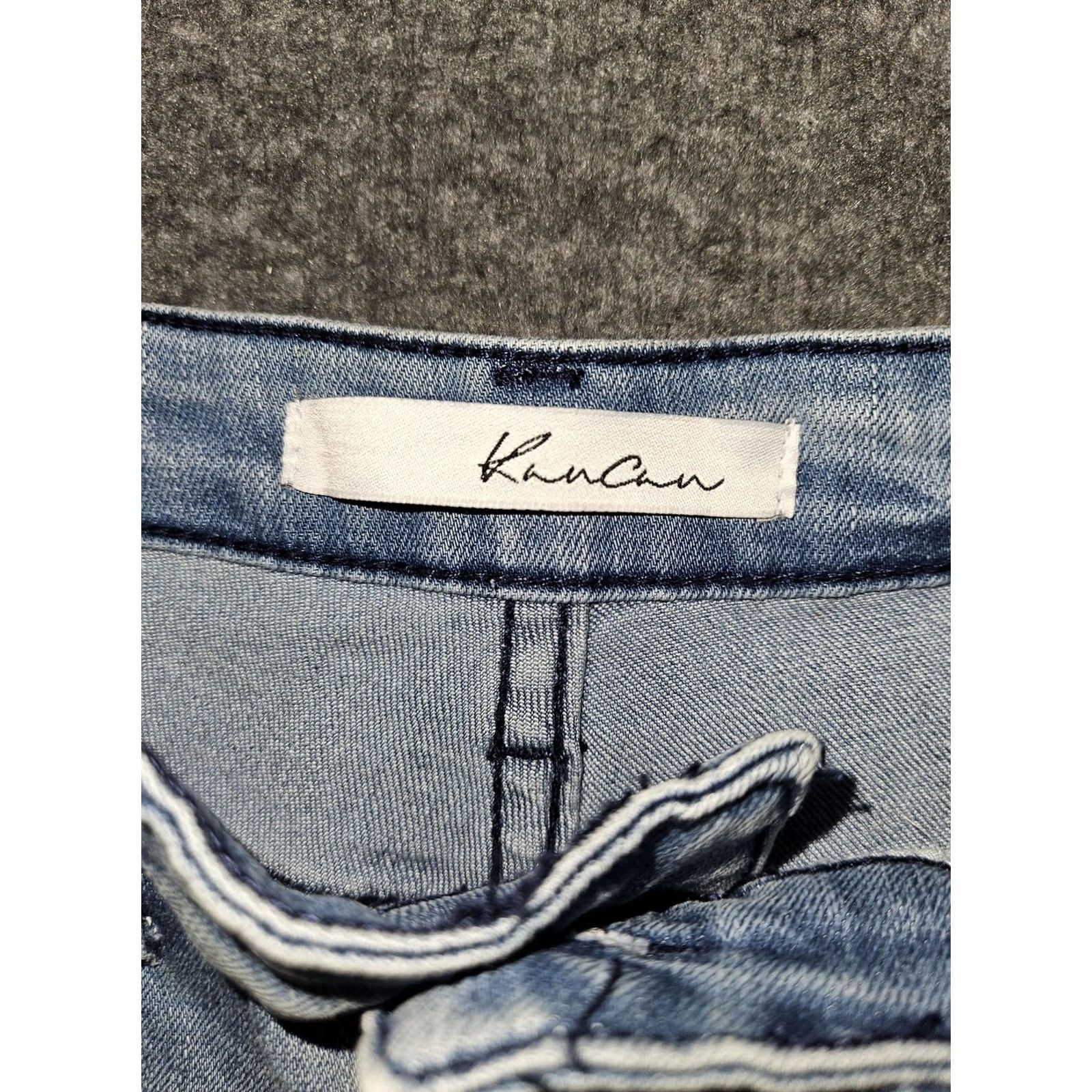 Vintage KanCan Shorts Womens Small Blue Frayed Edge Denim High Rise Raw Hem KC5033M Size 28" / US 6 / IT 42 - 2 Thumbnail