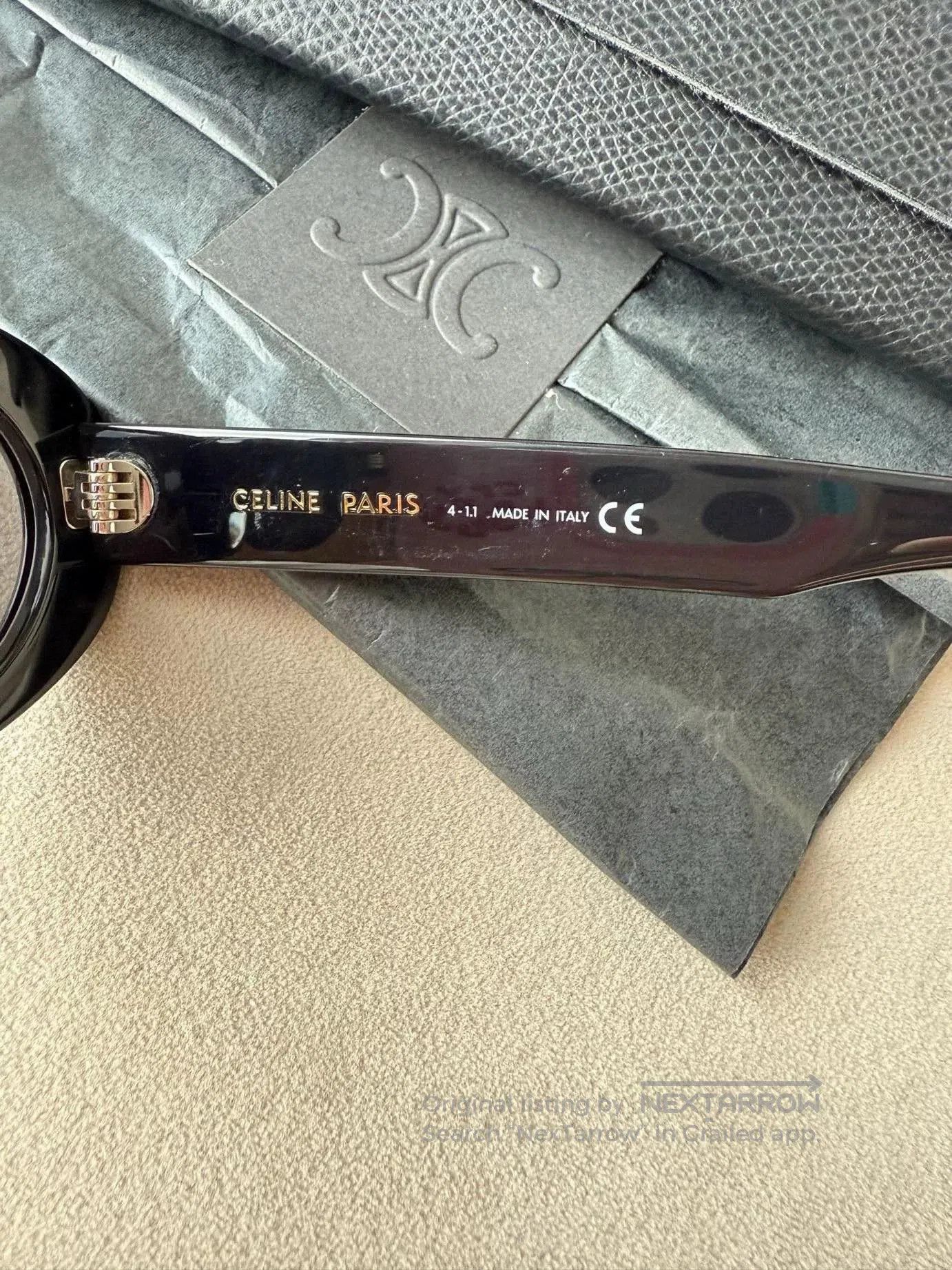 Celine Celine Triomphe Logo Oval Cat-Eye Sunglasses. Size ONE SIZE - 5 Thumbnail