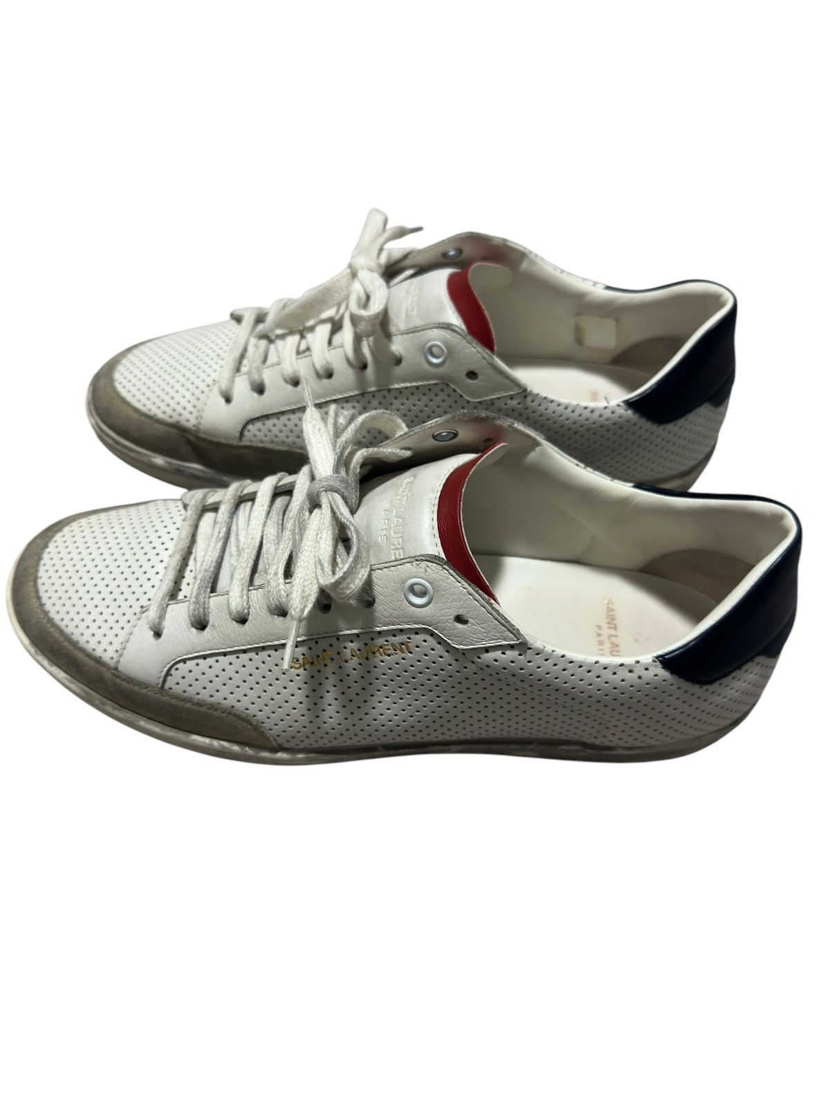 Saint Laurent Paris Saint Laurent Court Classic Perforated Sneakers Size US 10.5 / EU 43-44 - 3 Thumbnail