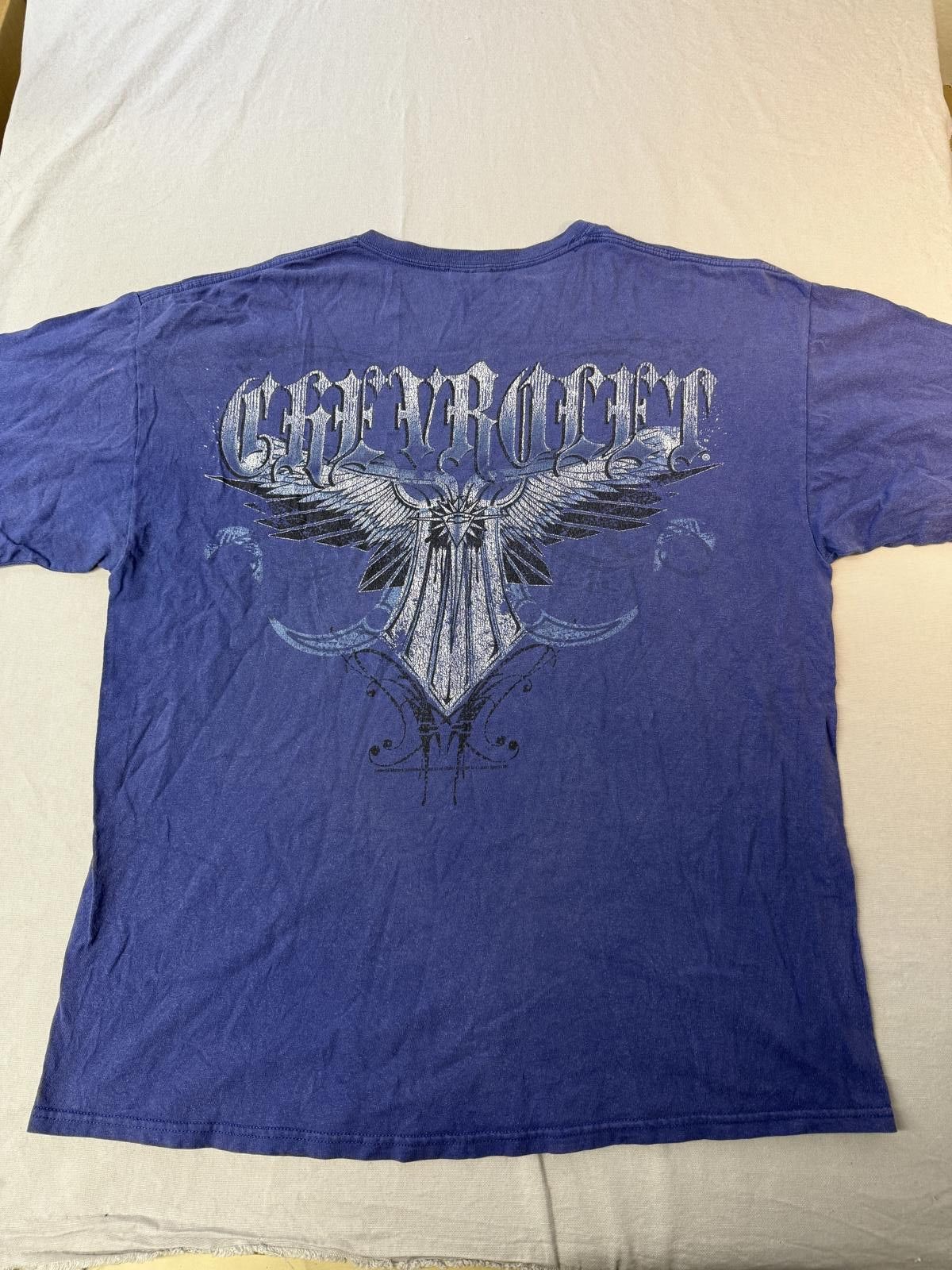 Gildan Faded Y2k Chevrolet Logo T-shirt Logo Wings Blue Tee XL Size US XL / EU 56 / 4 - 1 Thumbnail