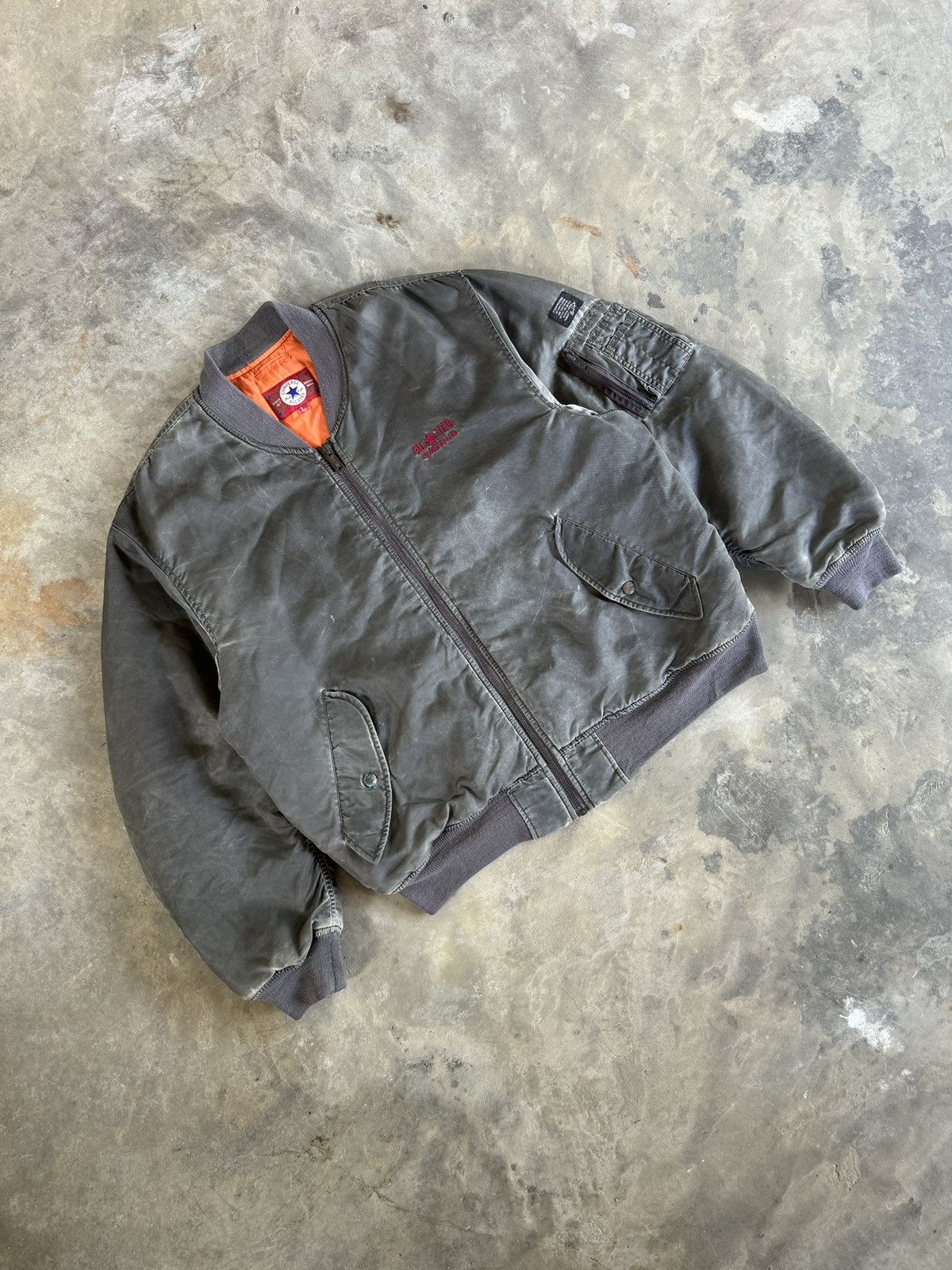 Converse Vintage Faded MA-1 Flight Jacket Size US L / EU 52-54 / 3 - 2 Thumbnail