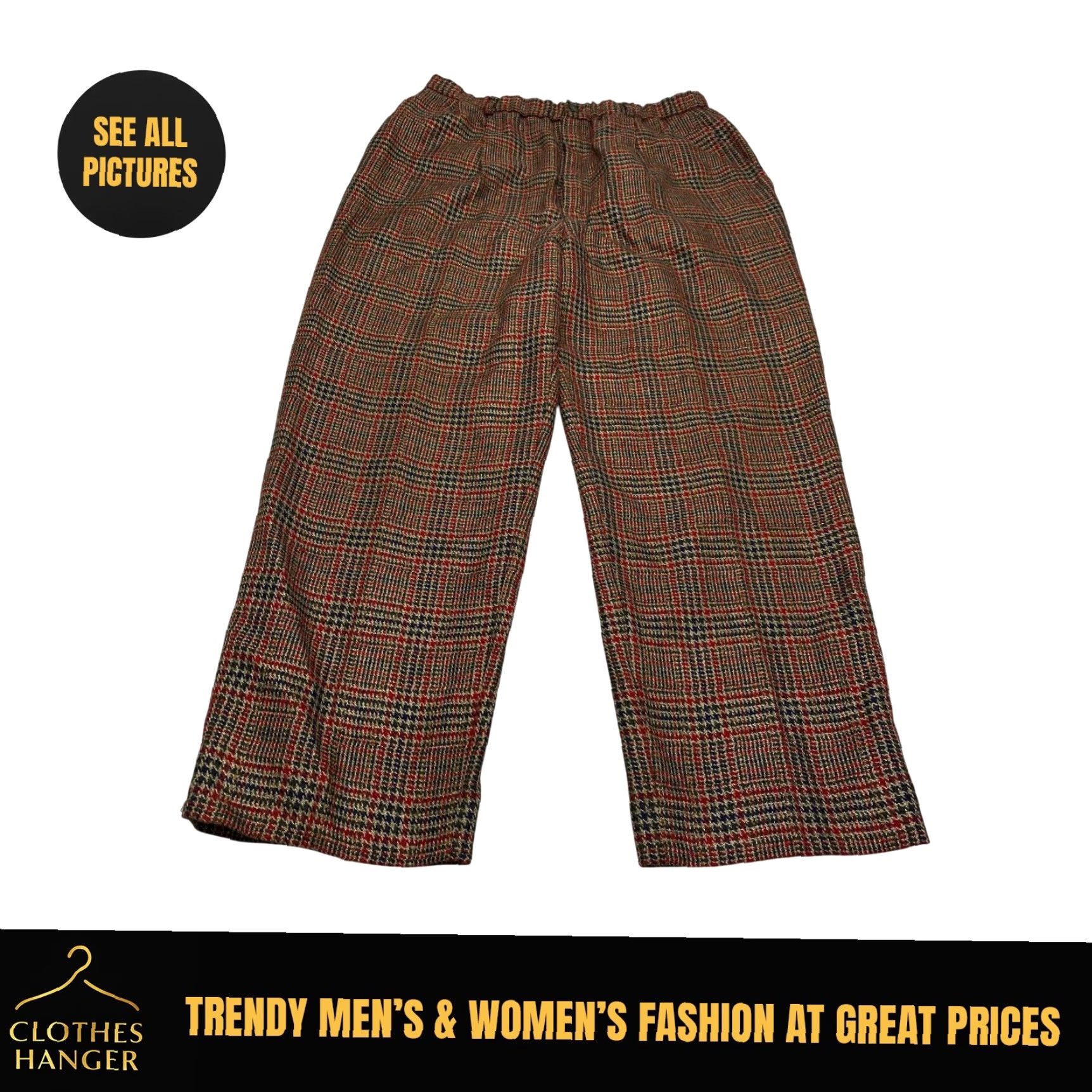 Pendleton VINTAGE Pendleton Wool Blend Pants Women's Size 16 Houndstooth Lined Button 7331 Size 38" / US 16 / IT 52 - 2 Thumbnail