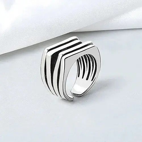 Jewelry x Vintage Multilayer Cocktail Ring in Silver, Women's
