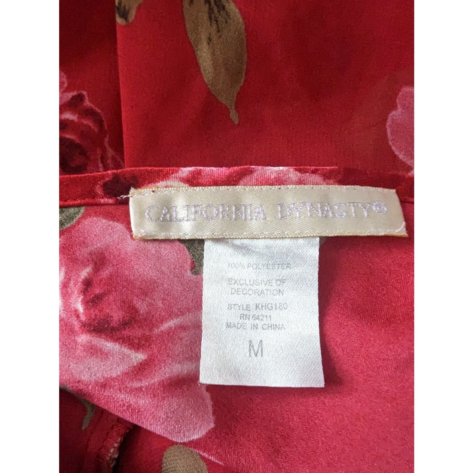 Vintage VINTAGE California Dynasty 2pc SATIN Red GOWN Nightgown Robe SET L Red 1980s Womens Size ONE SIZE - 4 Thumbnail