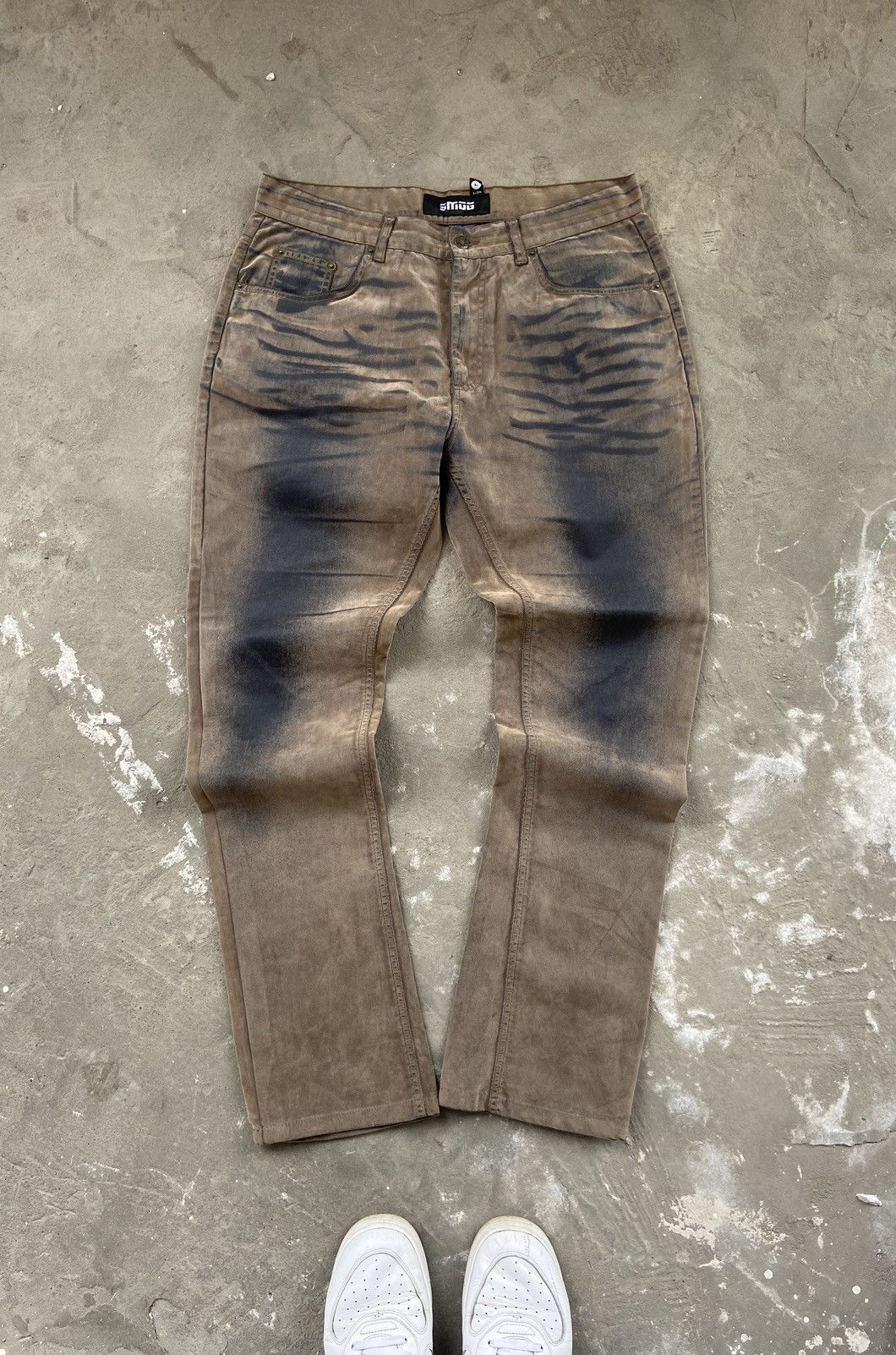 If Six Was Nine × Japanese Brand Vintage Y2K Faded Waxed Jeans Size US 34 / EU 50 - 1 Thumbnail