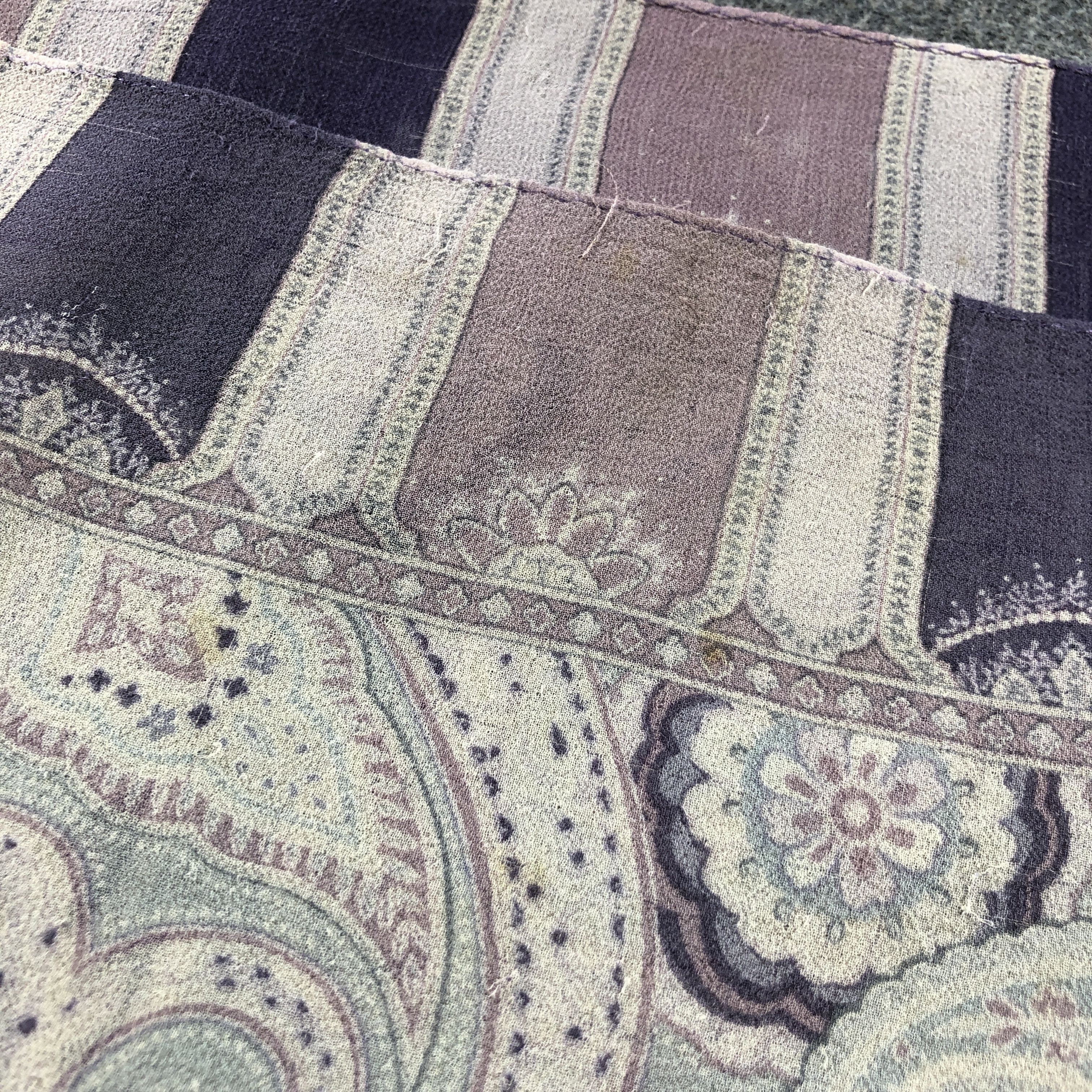 Vintage Basile Paisley Silk Stole Silk Scarf M1382 Size ONE SIZE - 13 Thumbnail