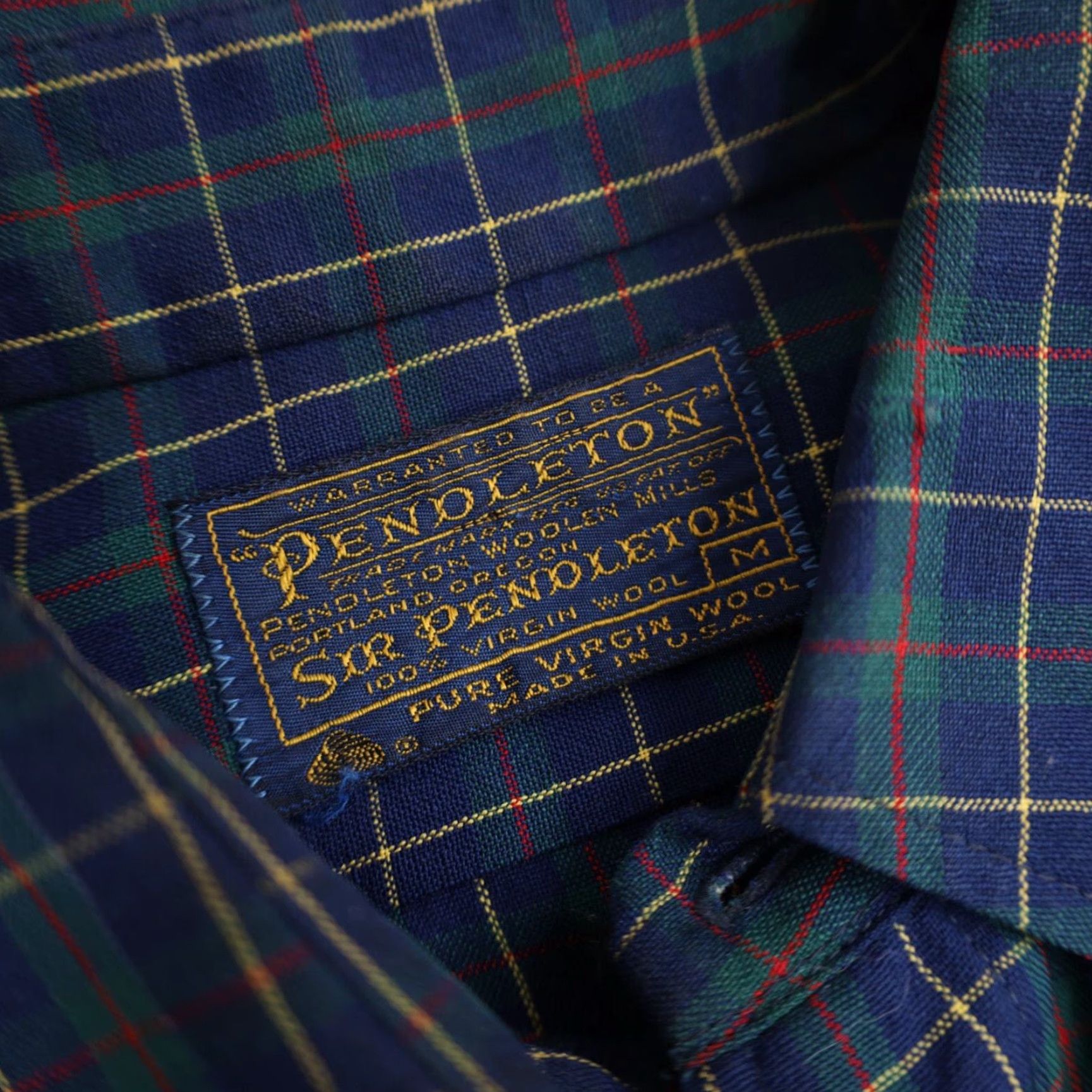 Pendleton VINTAGE Pendleton Dress Shirt Mens Medium Wool Blue Size 40R - 5 Thumbnail