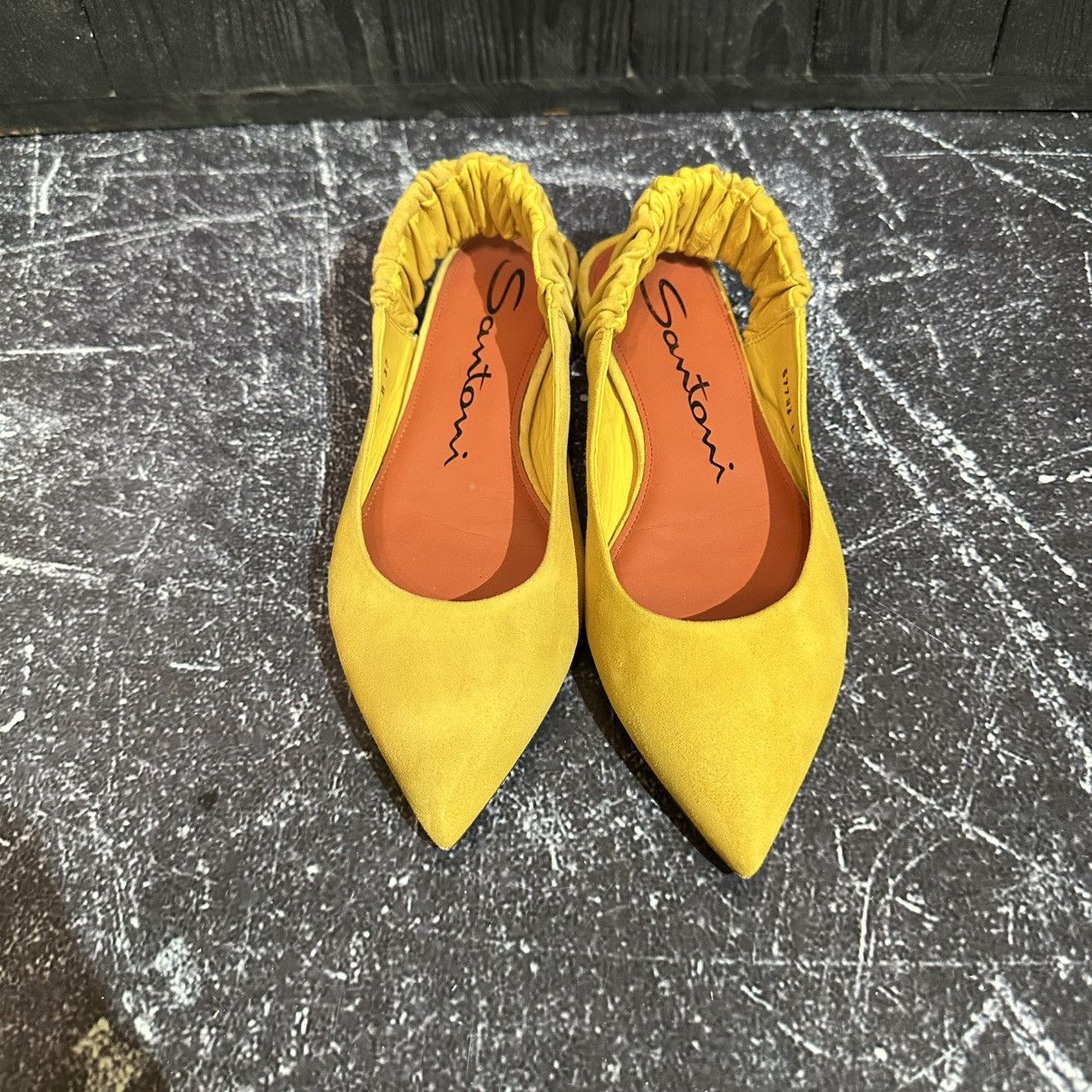 Santoni SANTONI - Women’s Yellow Ballet Suede Flats Size 37 Size US 7 / IT 37 - 5 Thumbnail