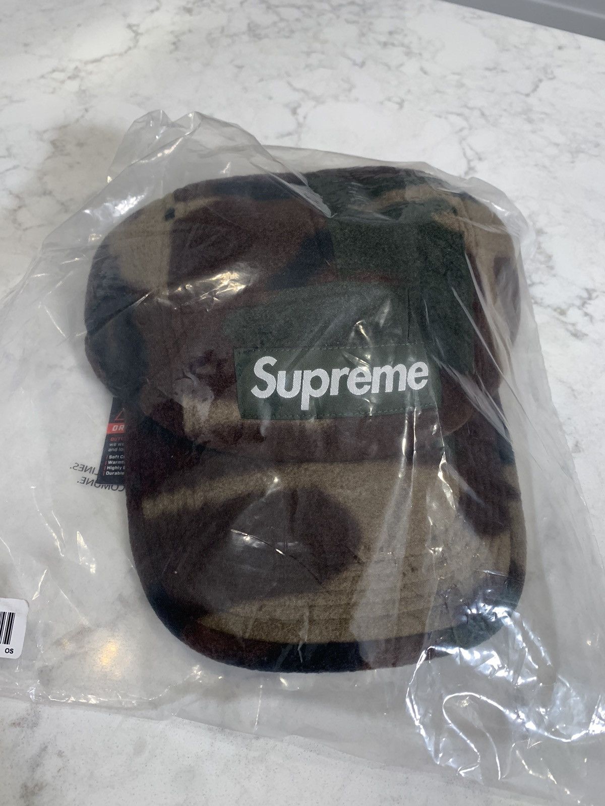 image of Supreme Polartec Camp Cap Fleece Camo in Black, Men's