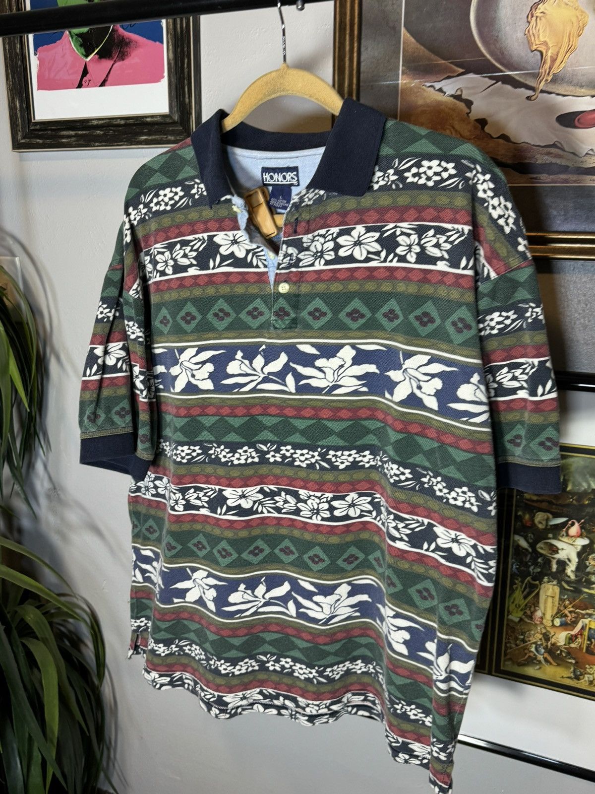 Vintage Vintage Floral AOP Polo Size US L / EU 52-54 / 3 - 3 Thumbnail