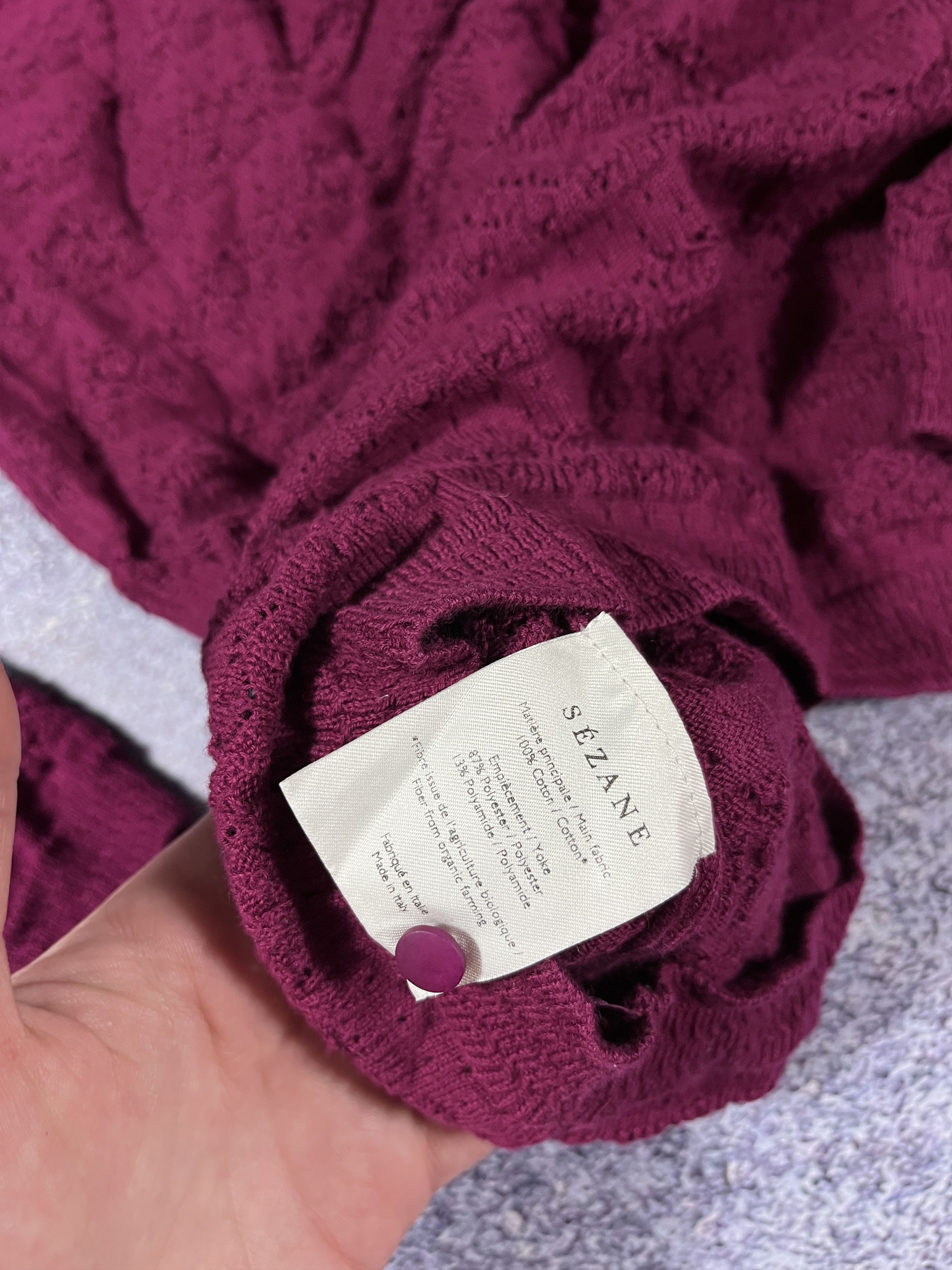 Sezane La Maille Sezane Purple Cotton Cable Knit Sweater Pullover Size M / US 6-8 / IT 42-44 - 8 Thumbnail