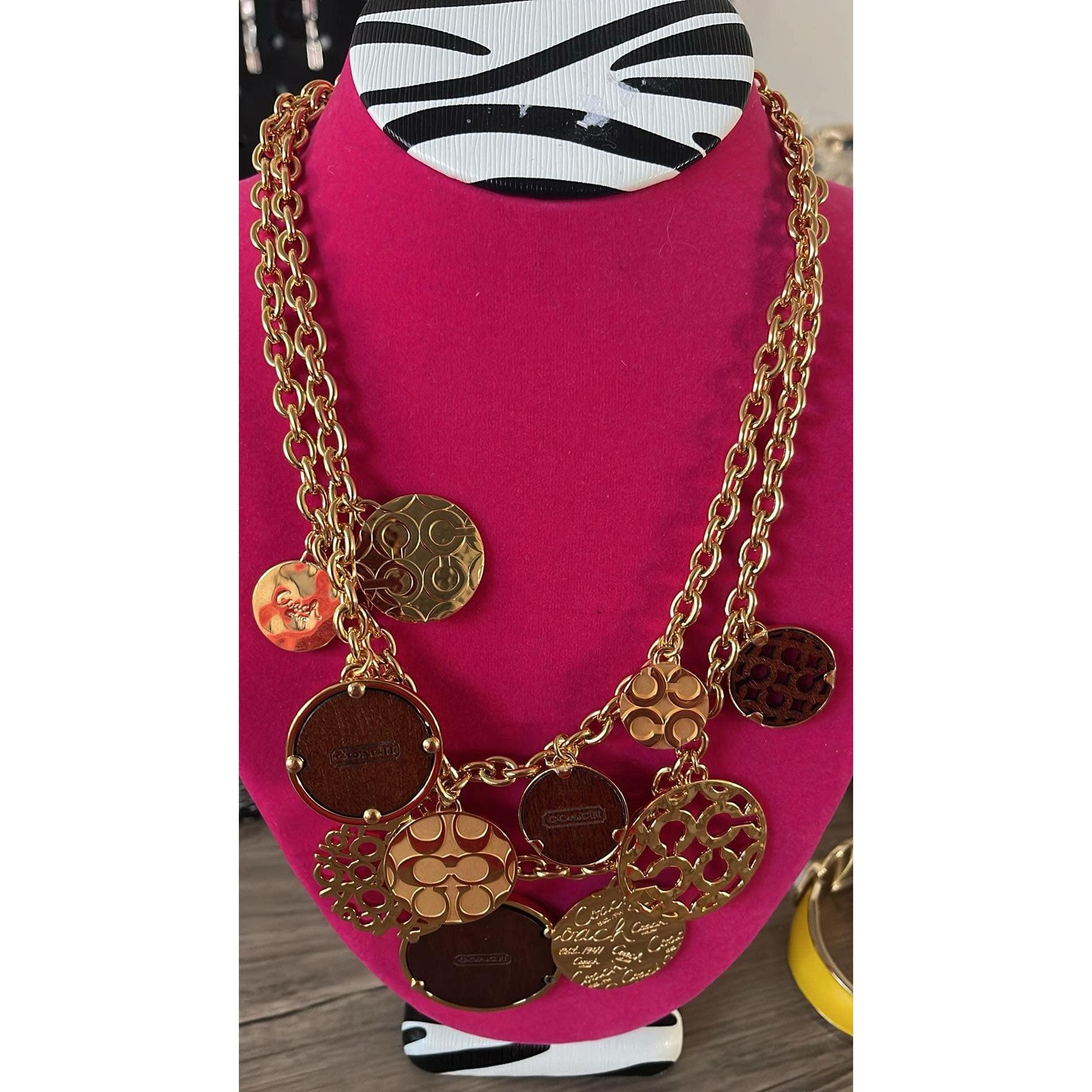 Other Brand New Tone Coin Coach Charm Necklace Size ONE SIZE - 1 Thumbnail