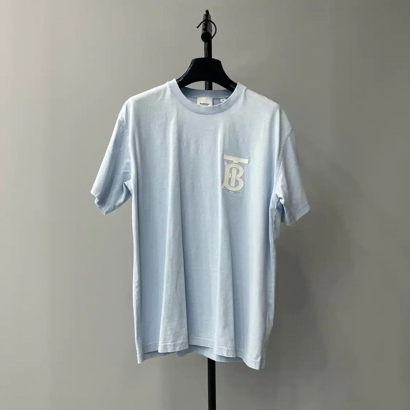 Burberry Burberry Summer XS Blue Cotton Short Sleeve T-Shirt Size XS / US 0-2 / IT 36-38 - 1 Thumbnail