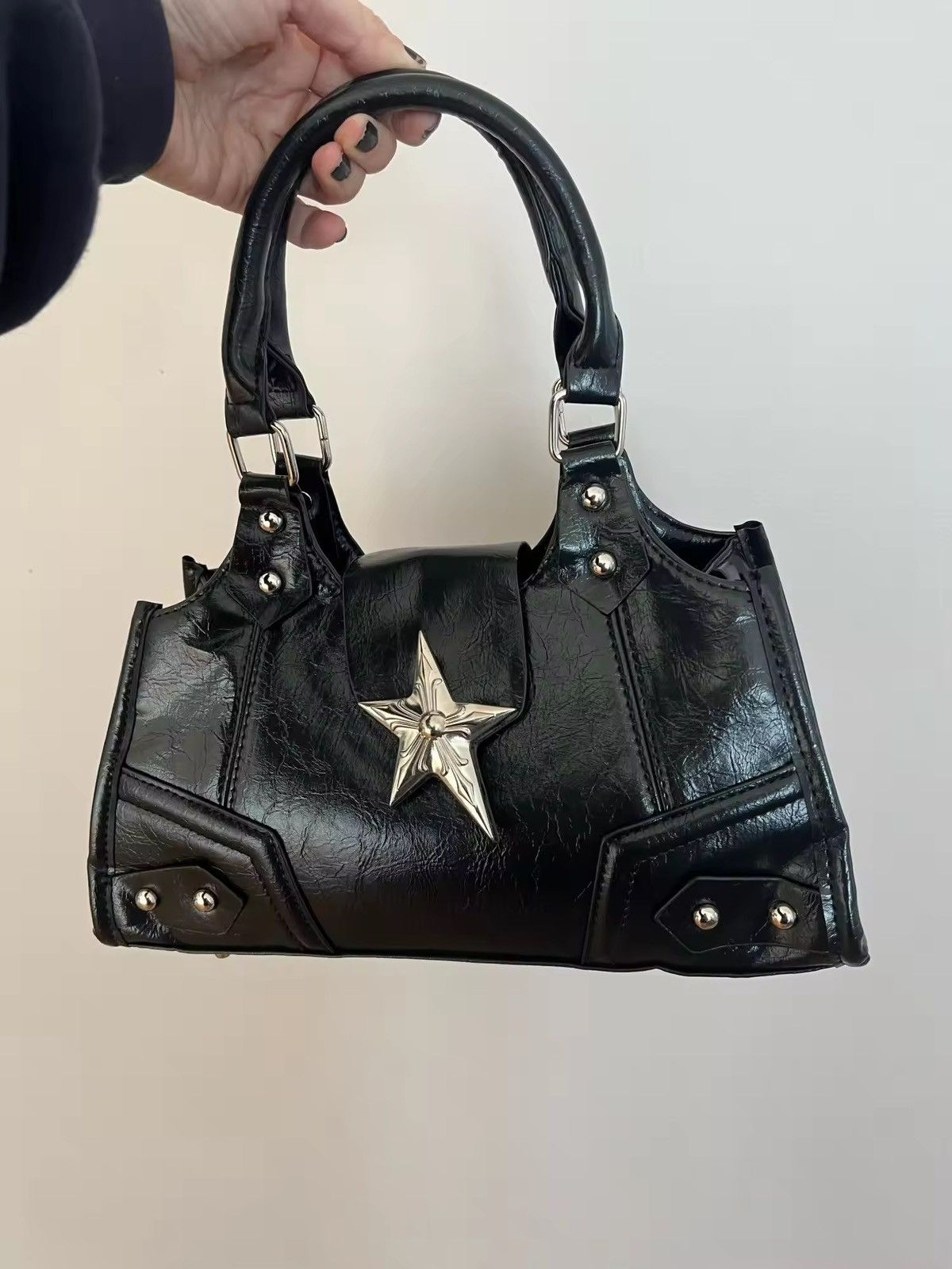 Japanese Brand PU Leather Star Handbag - Edgy, Punk Rock Style Size ONE SIZE - 1 Thumbnail