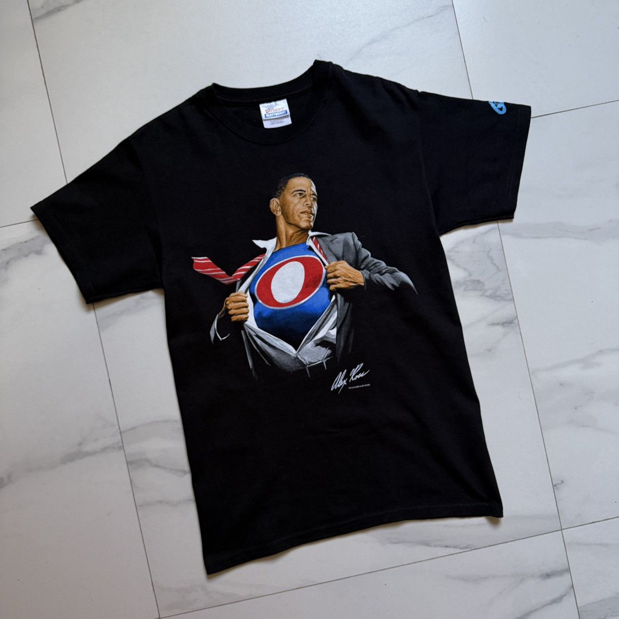 System Vintage Y2K Super Obama T-Shirt Size US S / EU 44-46 / 1 - 3 Thumbnail