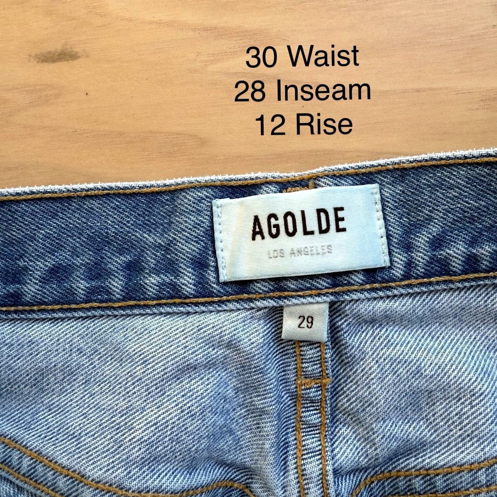 Agolde Agolde 90s Pinch Waist Jeans 30 Blue Medium Wash High Rise Straight Distressed Women Jeans Regular 30 in Inseam 28 in Size 30" / US 8 / IT 44 - 5 Thumbnail