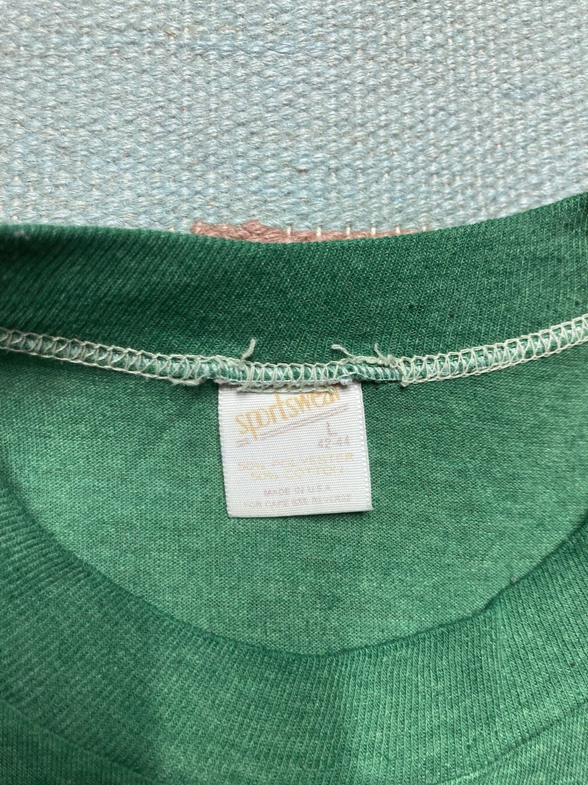 Vintage 70s 80s t shirt S.A.A.P. faded worn thin single stitch large Size US L / EU 52-54 / 3 - 7 Thumbnail