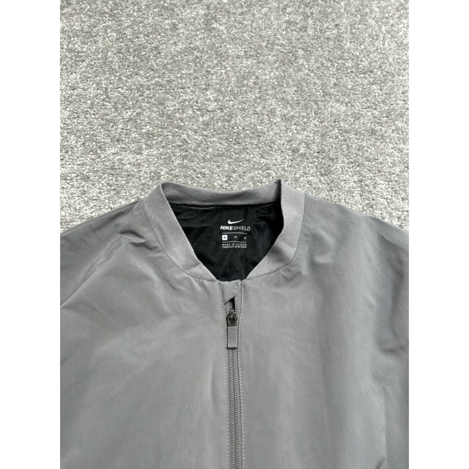 Nike Nike Shield Bomber Jacket Womens Medium Gray Swoosh Logo Ruched Sleeve Full Zip Size M / US 6-8 / IT 42-44 - 5 Thumbnail