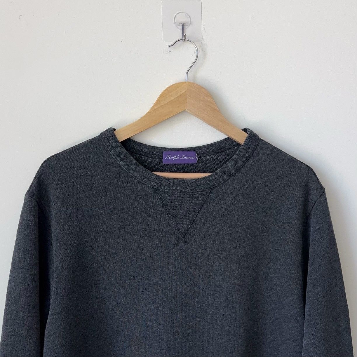 Ralph Lauren Purple Label Charcoal Crewneck Sweatshirt Cotton Blend Fleece Peru Size US XL / EU 56 / 4 - 1 Thumbnail