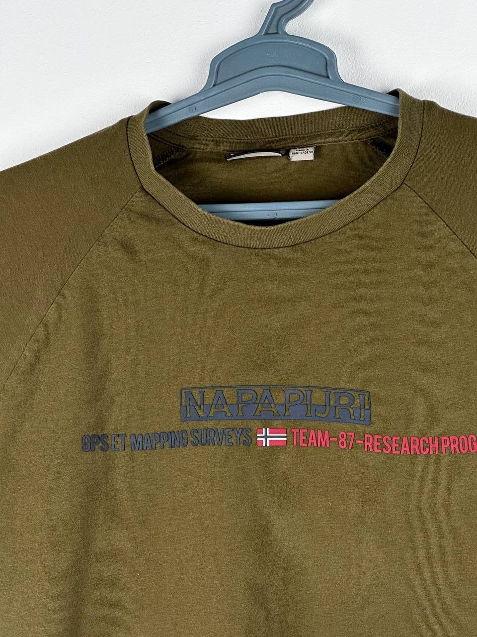 Napapijri Napapijri Olive Military Logo T Shirt Size US XL / EU 56 / 4 - 4 Thumbnail