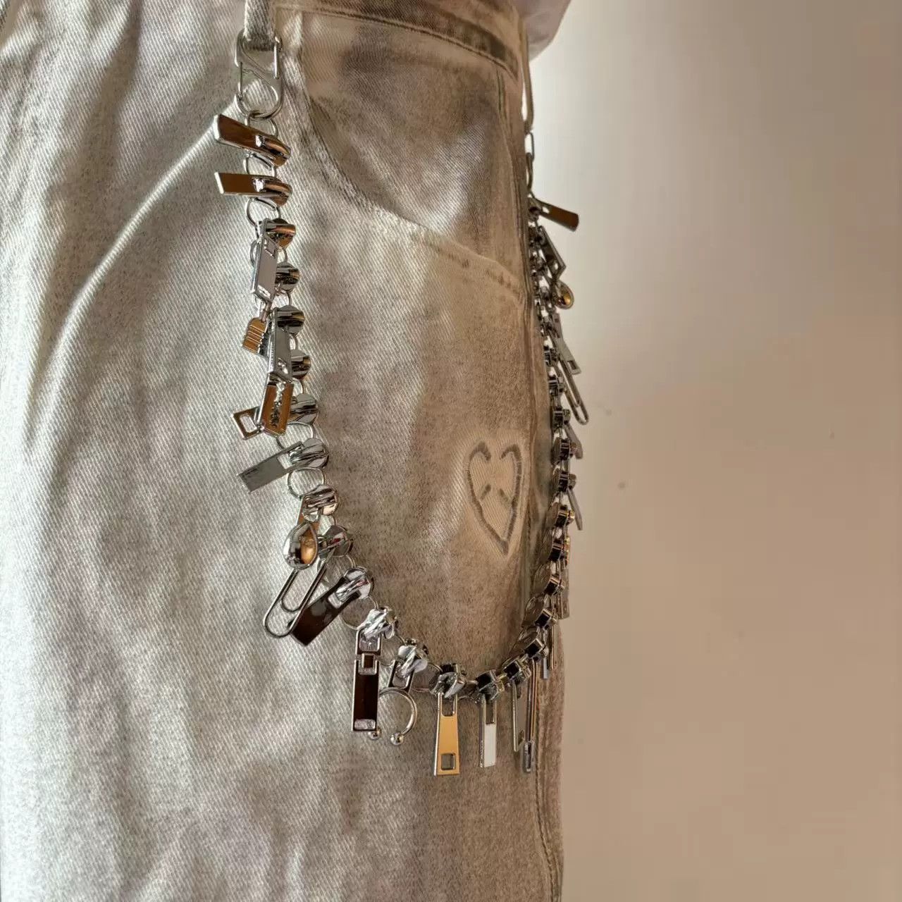 Vintage Retro hip-hop punk style jeans waist chain Size ONE SIZE - 1 Thumbnail