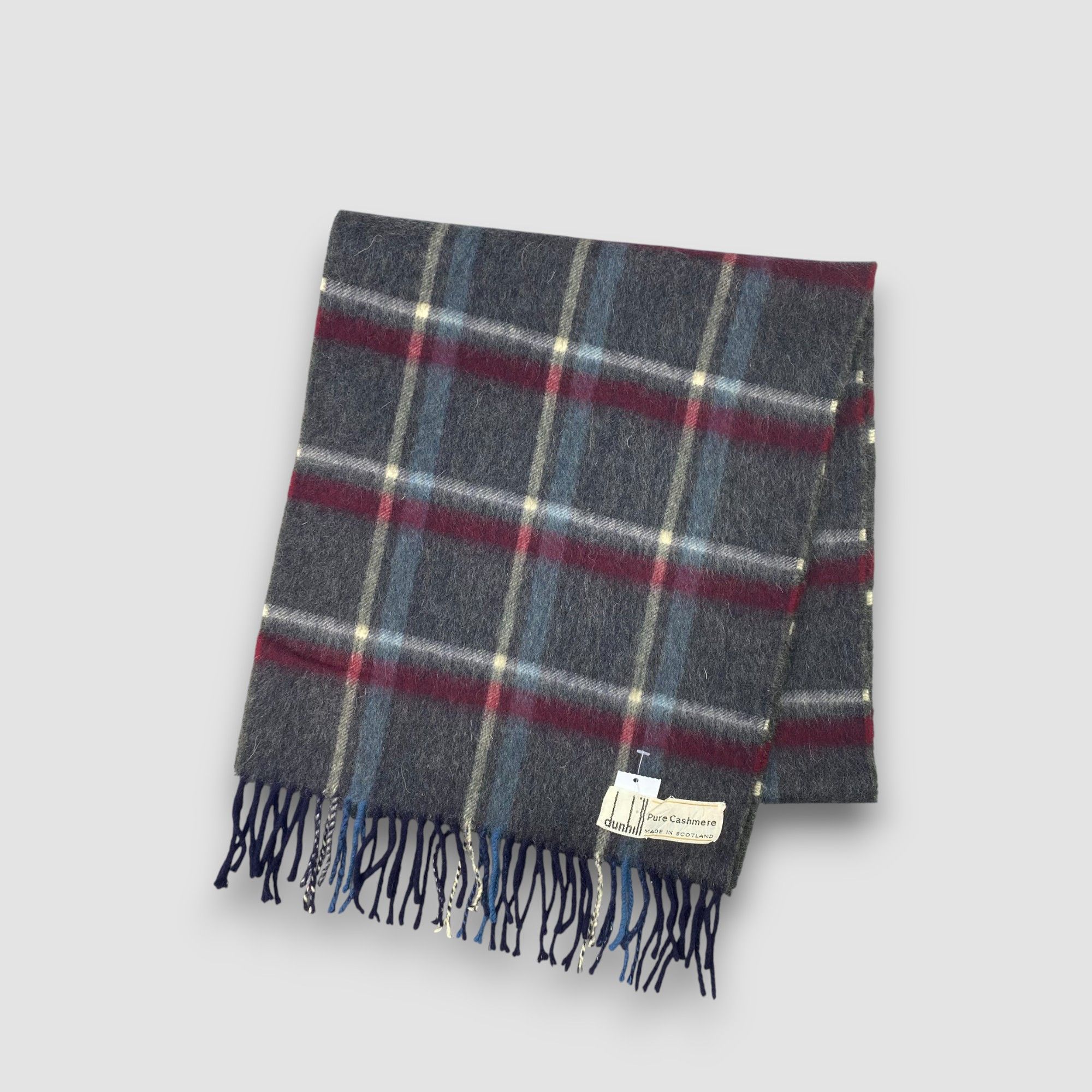 Alfred Dunhill Vintage Dunhill Scarf Muffler Wool Cashmere Plaid Scarves Size ONE SIZE - 3 Thumbnail
