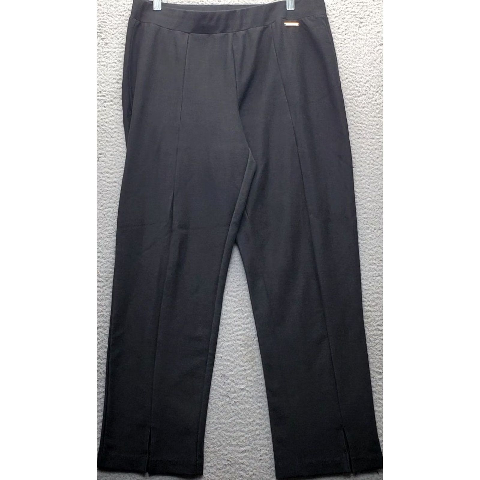 Michael Kors Michael Kors Trousers Women's Large Black Straight-Leg Ankle Slit Pull-On Pants L Womens Black Straight-Leg Ankle Slit Pull-On, 26.5" Inseam Size 36" / US 14 / IT 50 - 2 Thumbnail