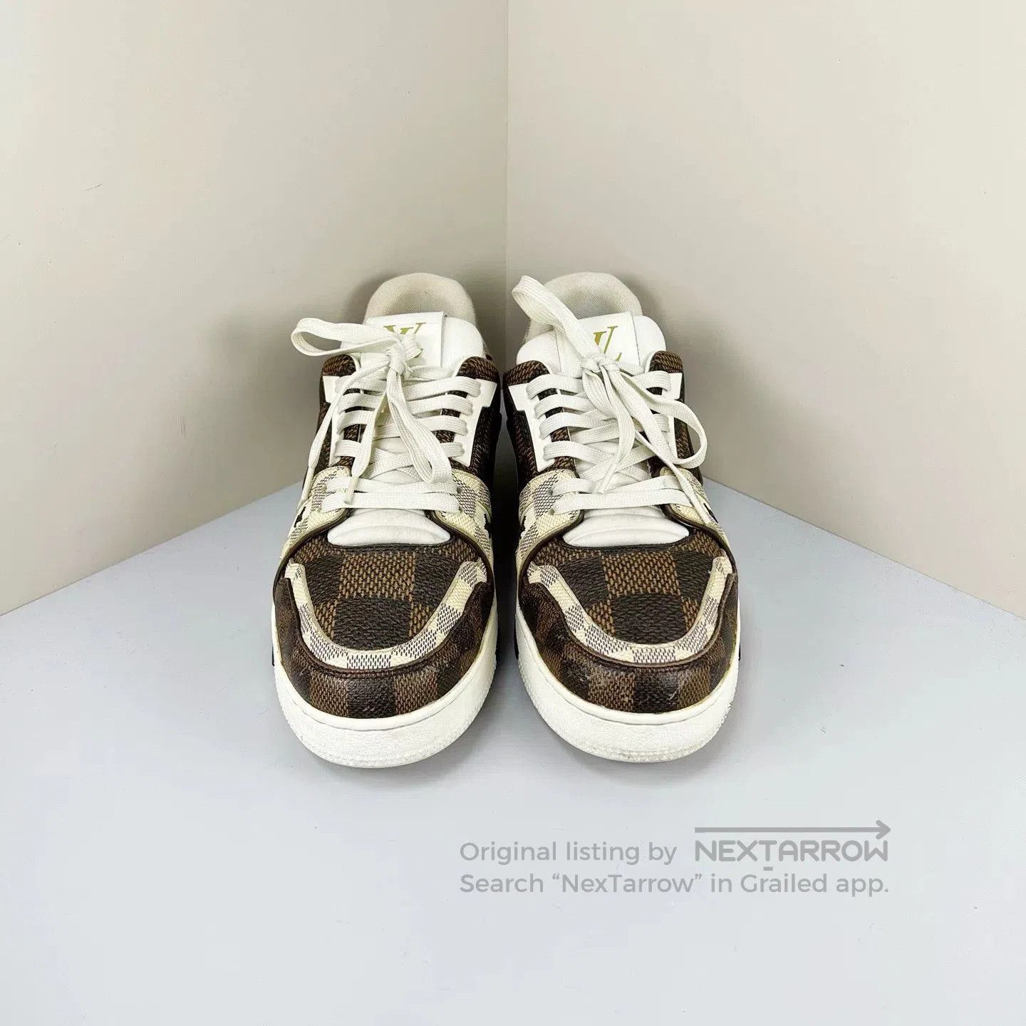 Louis Vuitton louis vuitton brown checkered trainer sneakers. Size US 8.5 / EU 41-42 - 2 Thumbnail