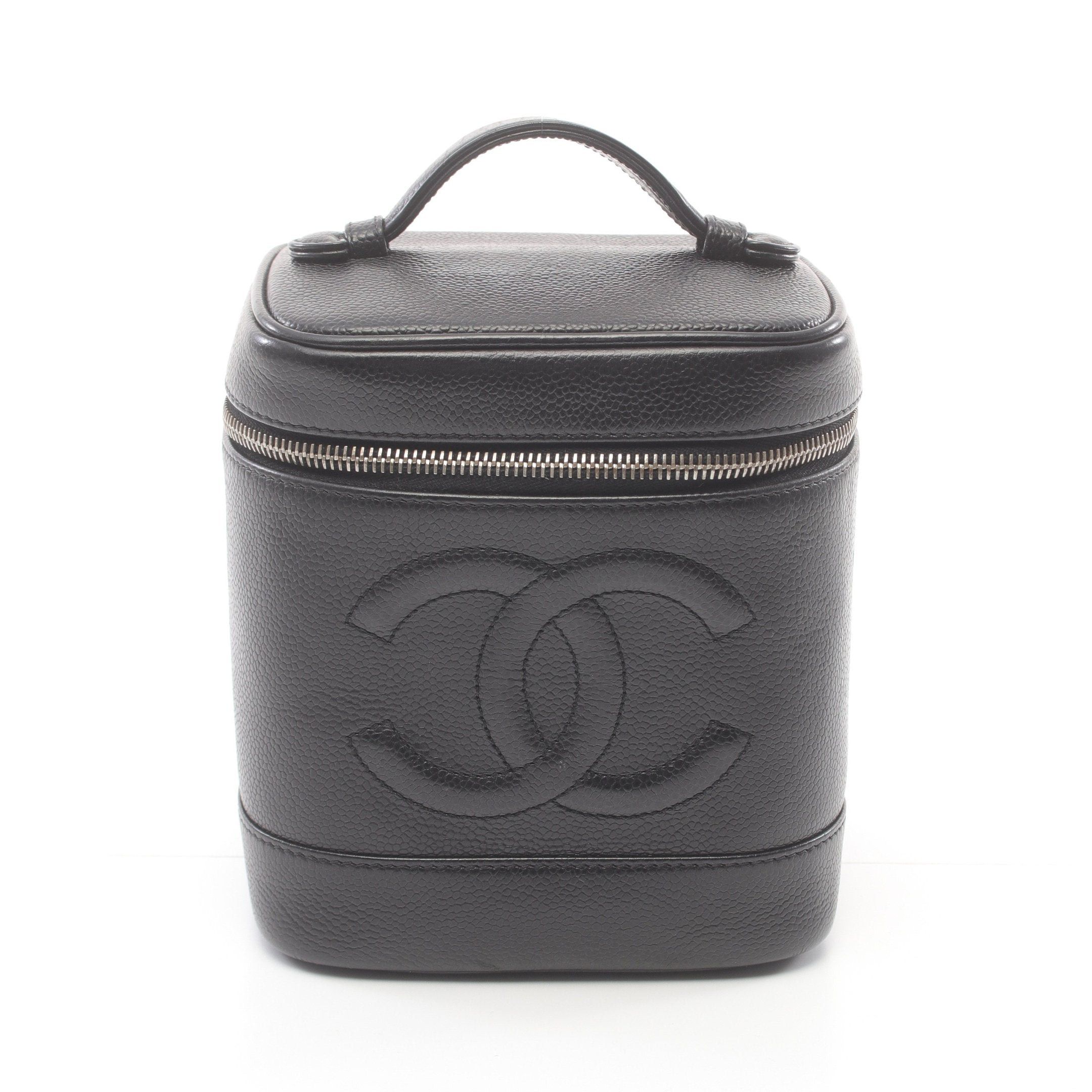 Chanel Chanel Coco Mark Handbag Vanity Bag Caviar Skin Black Gold Hardware Size ONE SIZE - 1 Thumbnail