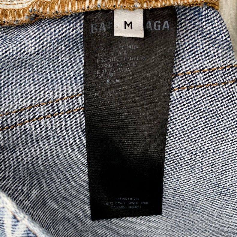 Balenciaga Balenciaga size M Light blue logo full-print cotton slacks Size US 26 / EU 42 - 8 Thumbnail